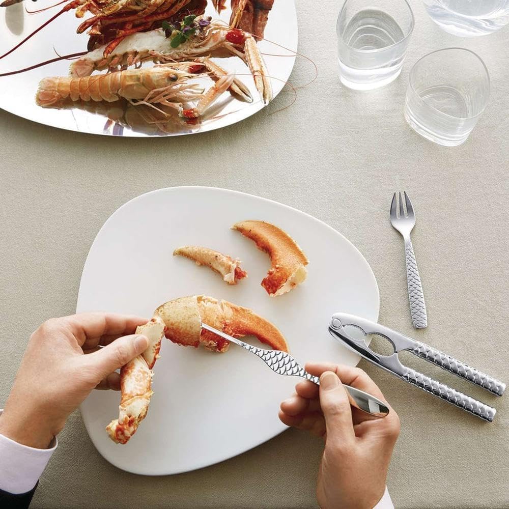 Alessi Colombina Fish Set 4 Shellfish Forks -Stainless Steel 1810 Design