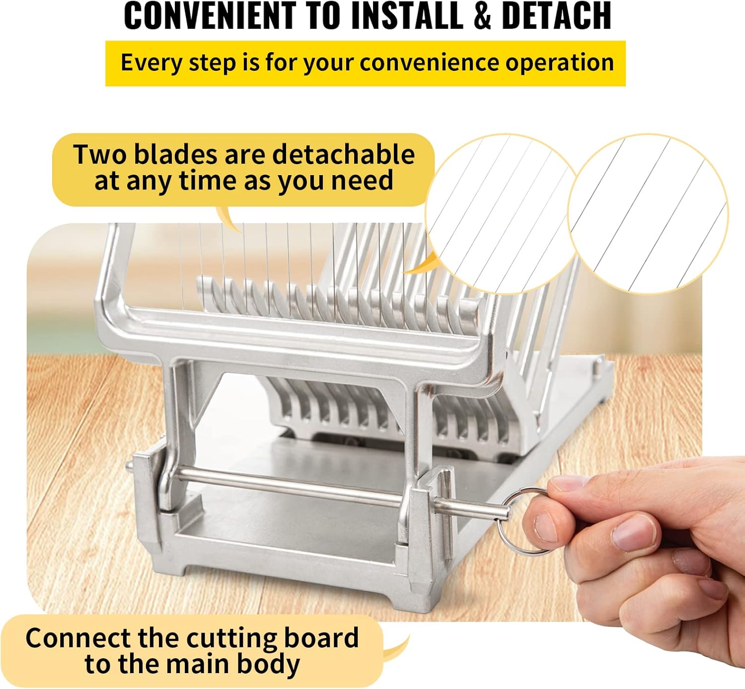 Stylish 304 Stainless Steel Cheese Slicer with Replacement Wire Cutters