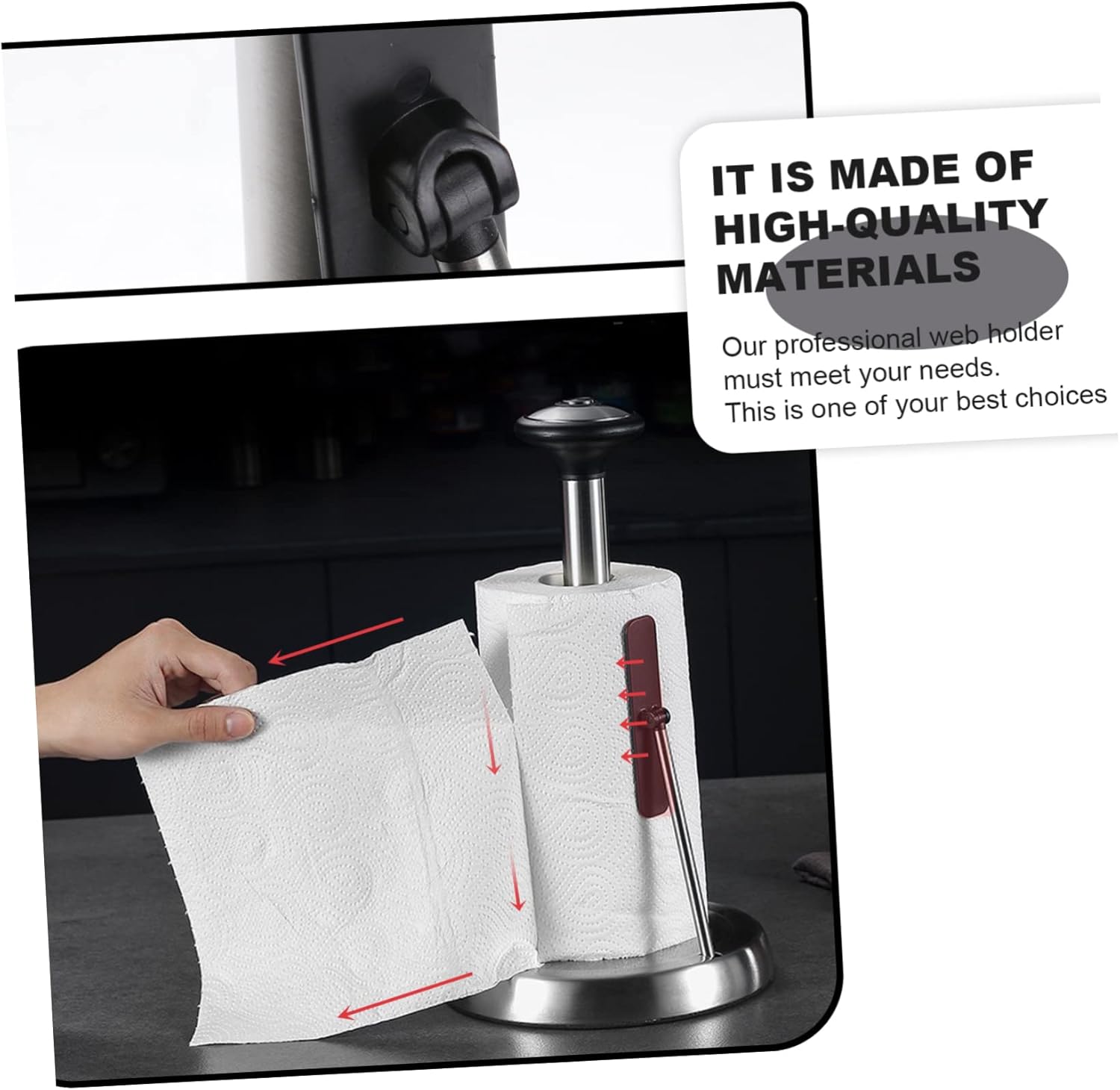 ULTECHNOVO Roll Tissue Holder Kitchen_paper Towel Dispenser Napkin Rack Space-Saving