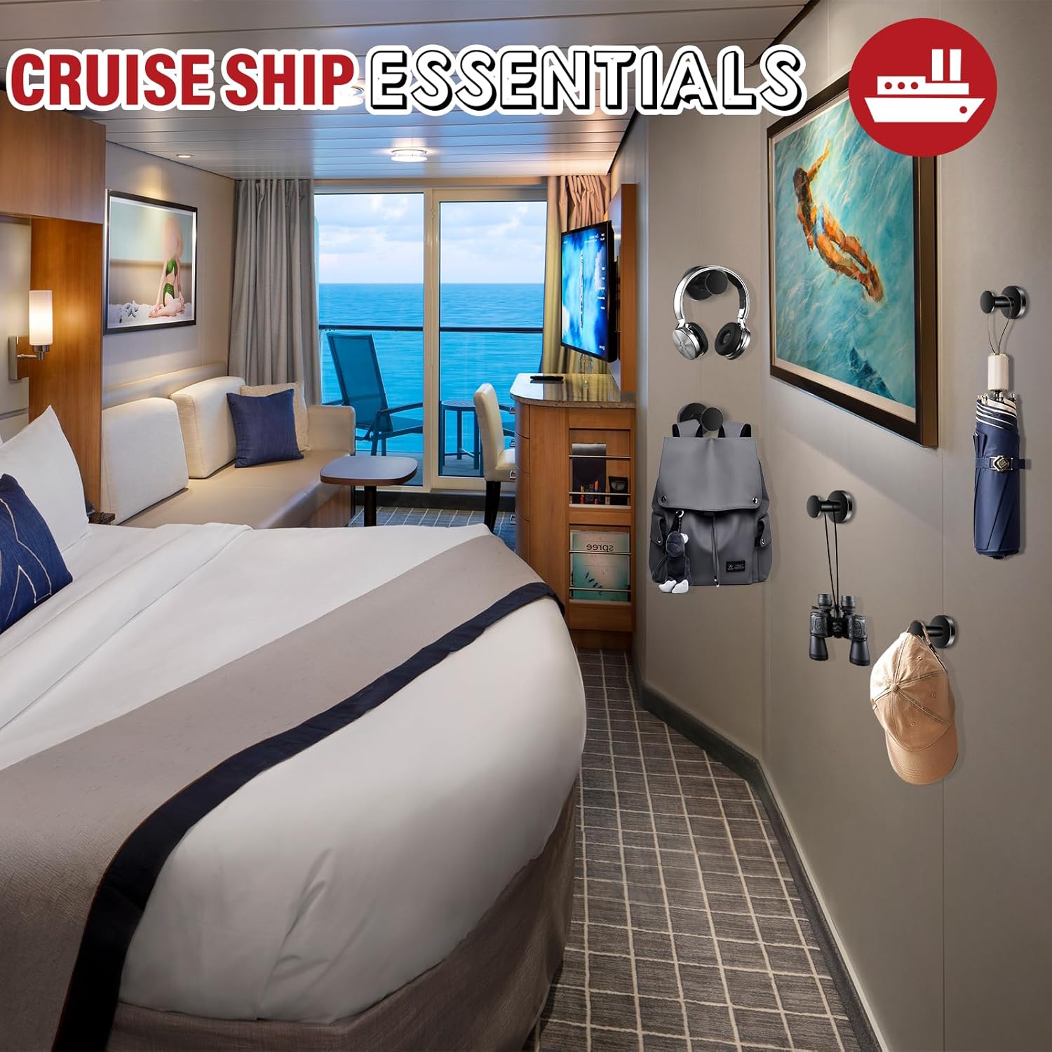Sturdy Magnetic Hangers for Cruise Cabins and More