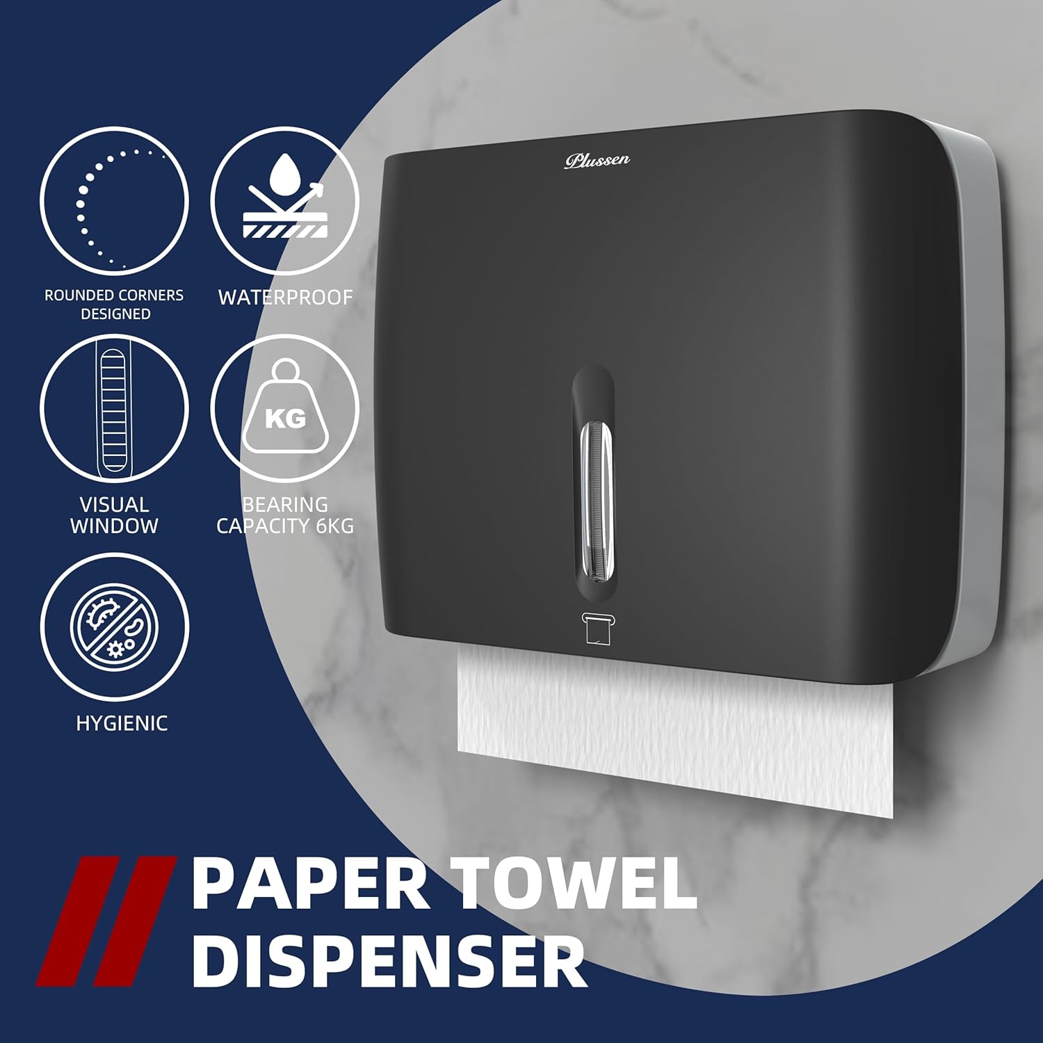Bathroom Dispenser Waterproof Easy Install Durable Plastic 2-Pack
