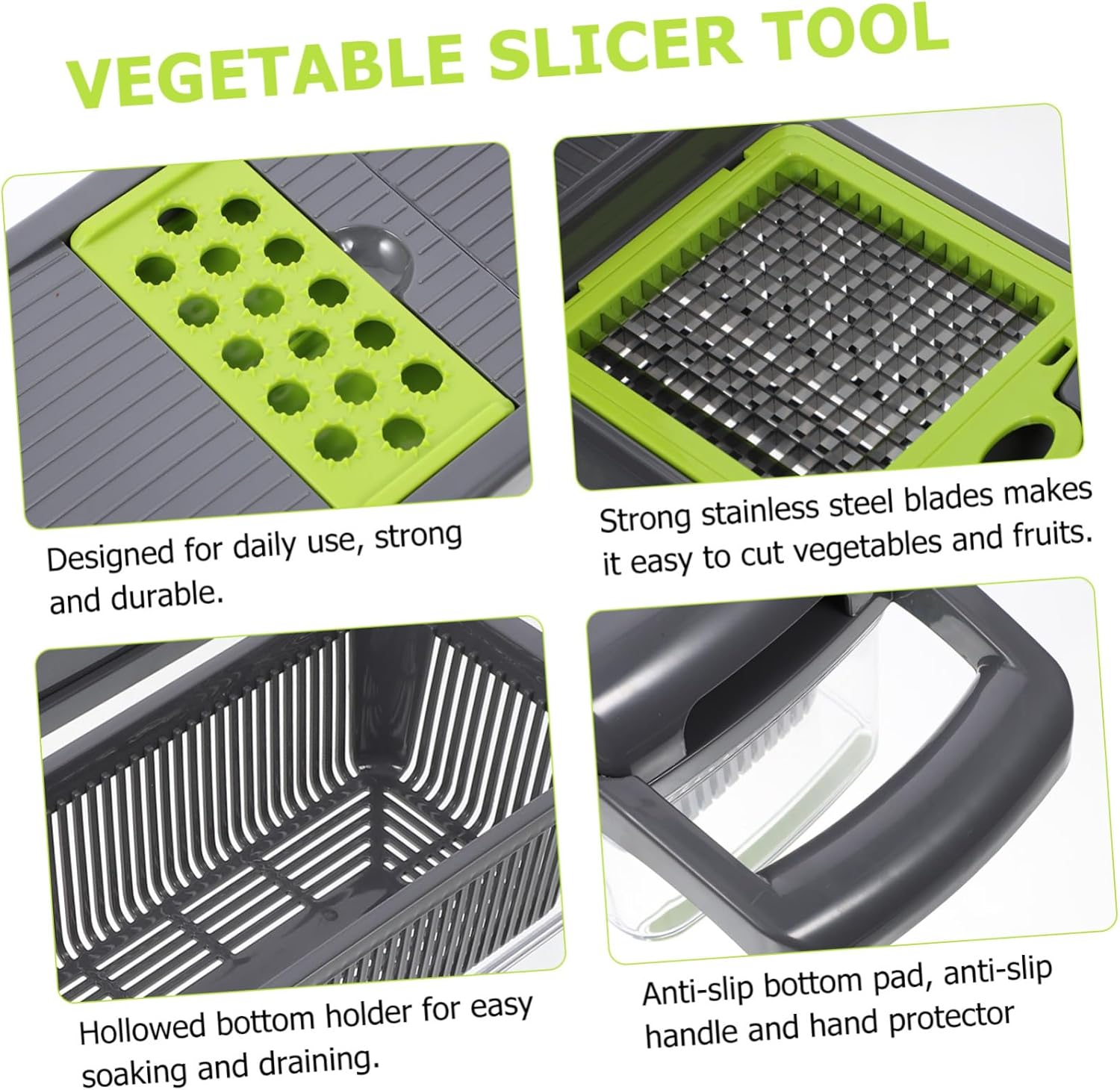7 in 1 Vegetable Slicer with anti-slip