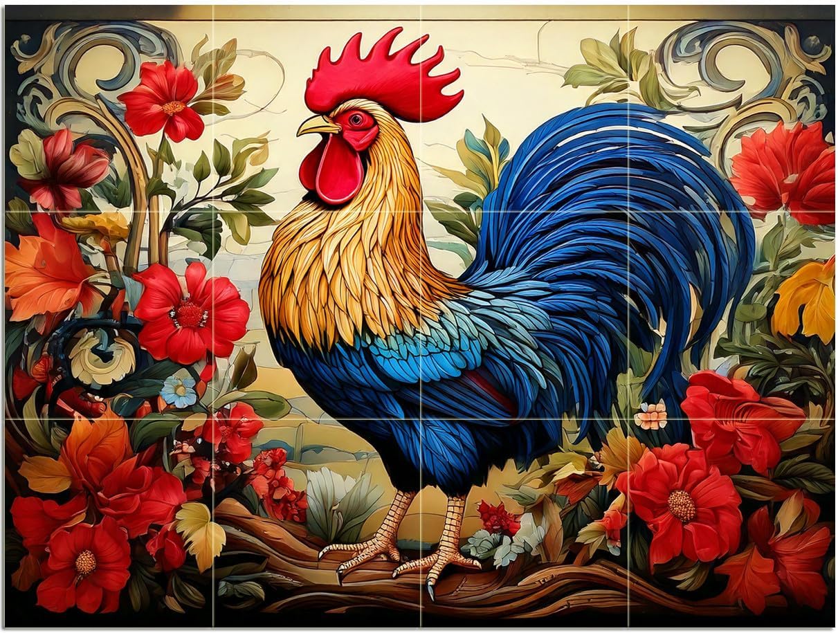 Fliesen Wandbild Bauernhof Hahn Bauernhof Deko Küche Wand Spritzschutz Marmor Keramik - Bild 6 von 14