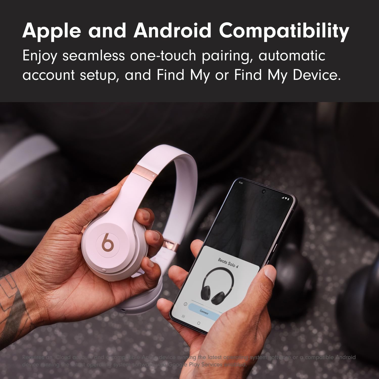 .Beats Solo 4 - Wireless Bluetooth On-Ear Headphones, Apple & Android Compatible, Up to 50 Hours of Battery Life - Cloud Pink