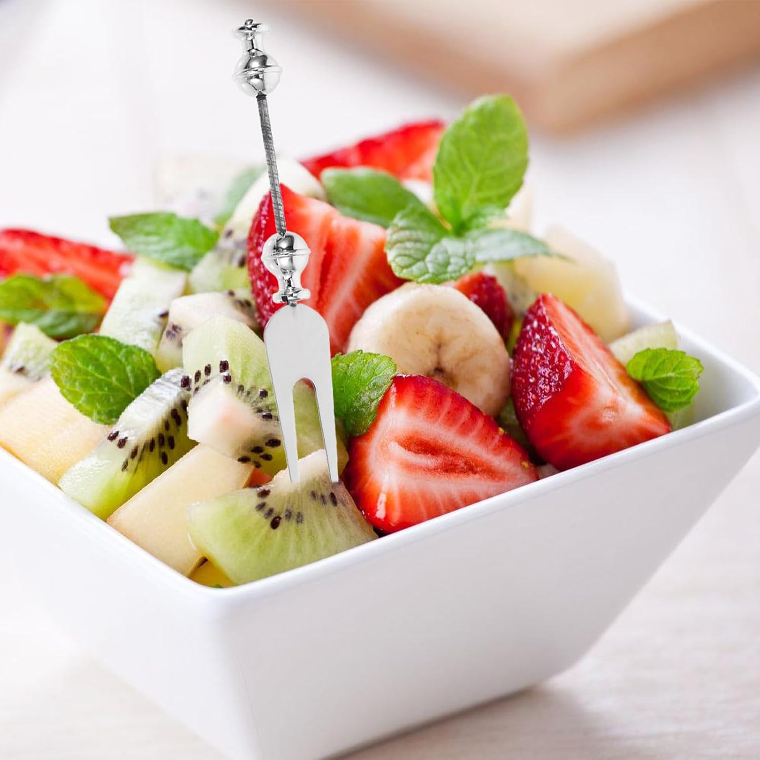 4 Pcs Stainless Steel Fruit Forks PersonalizedsaladFork Reusable Kitchenware