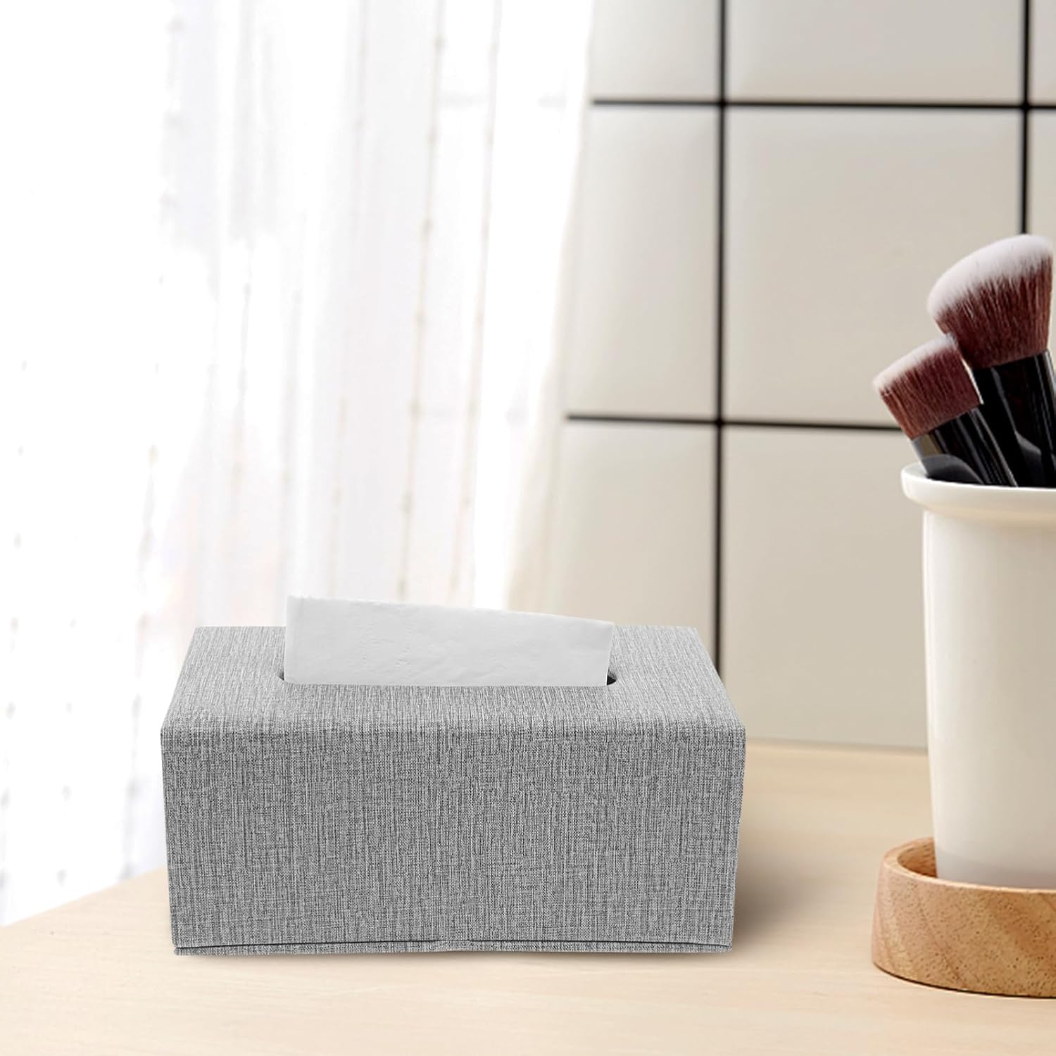 Garneck Retro PU Leather Napkin Holder