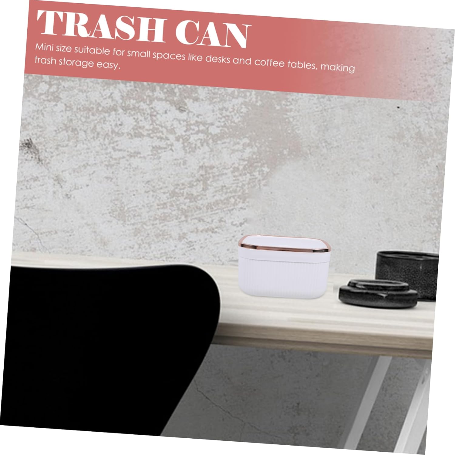 BUGUUYO Small Lidded Trash Can for Desktop Kitchen