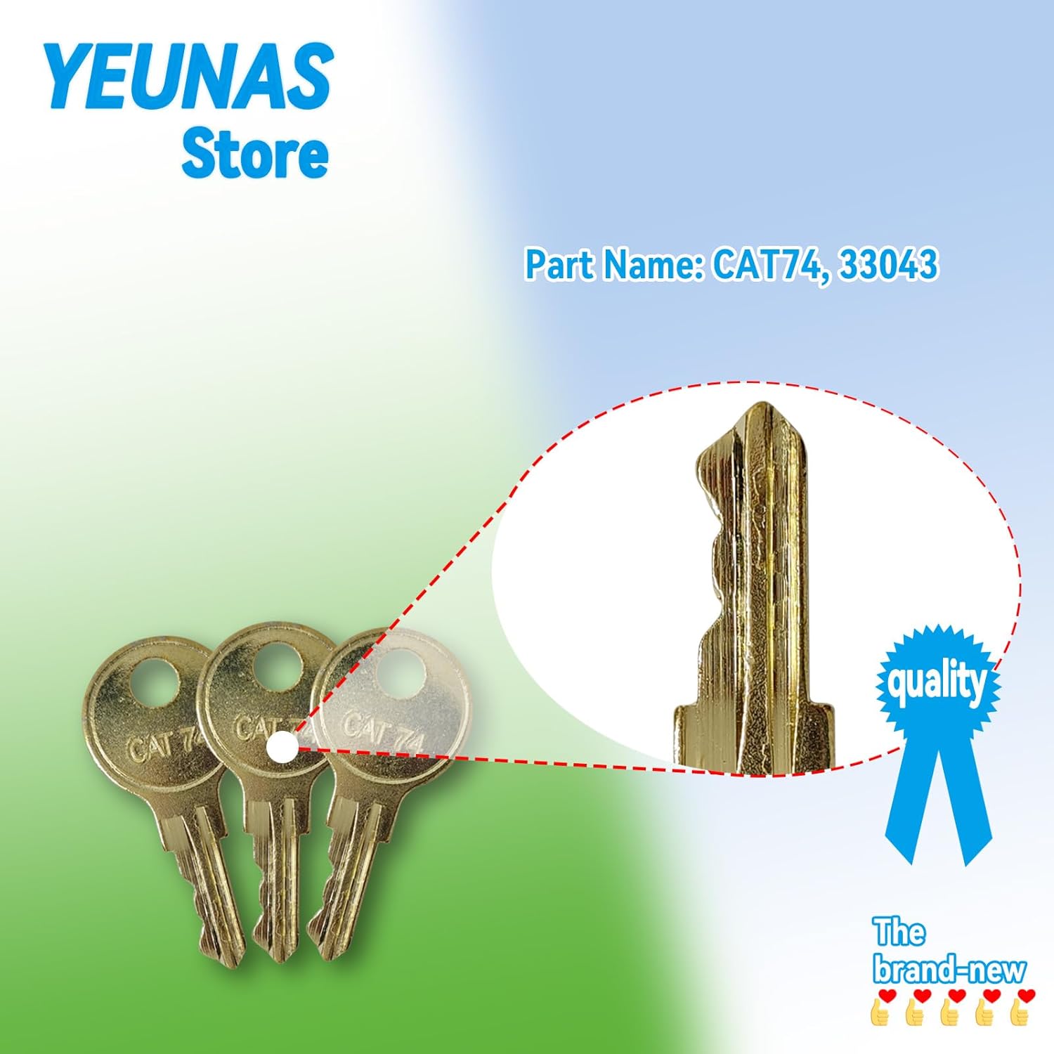 YEUNAS Replacement Keys for Bobrick CAT74 Dispenser 3 Pack