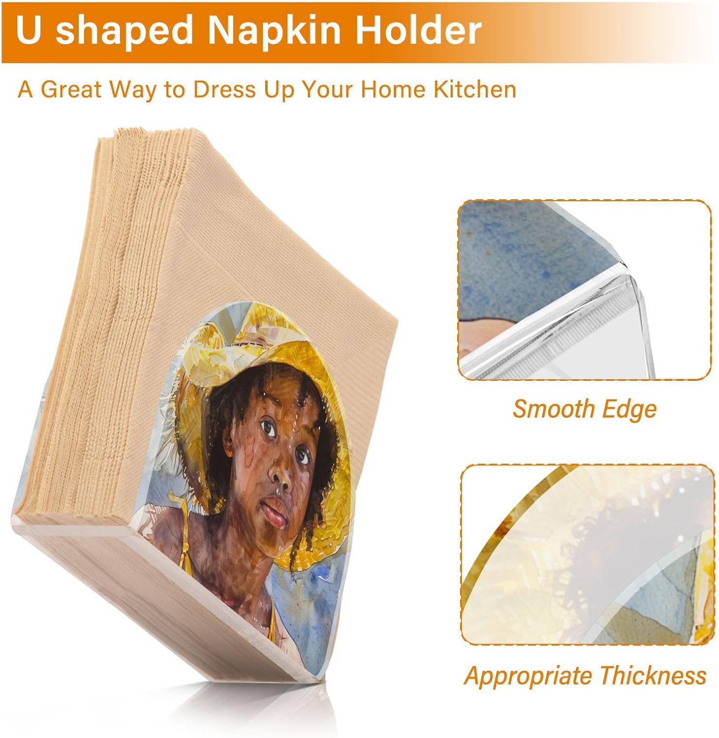 ALAZA Napkin Holder African American Napkins Dispenser