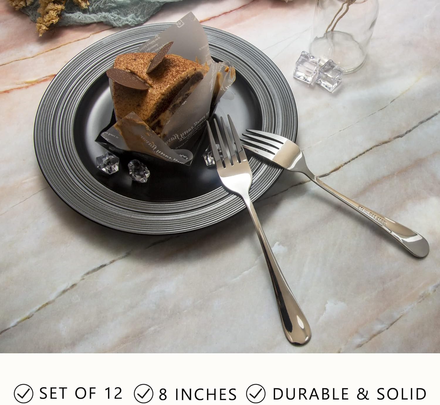 ELLERT 12-Piece Dinner Forks Silverware Set 1