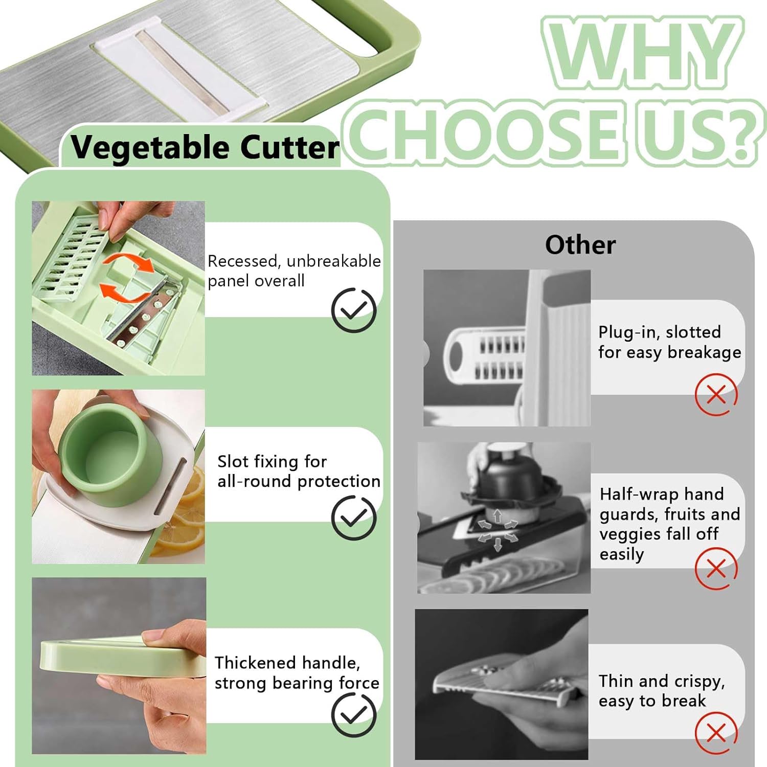 6-in-1 Mandoline Slicer with Hand Guard