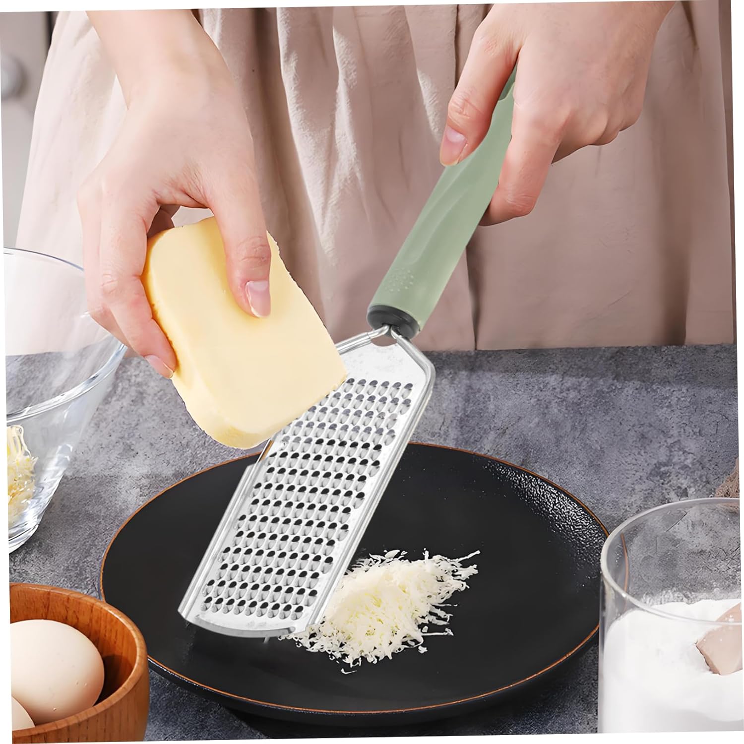 Ergonomic Handheld Cheese Grater Stainless Steel