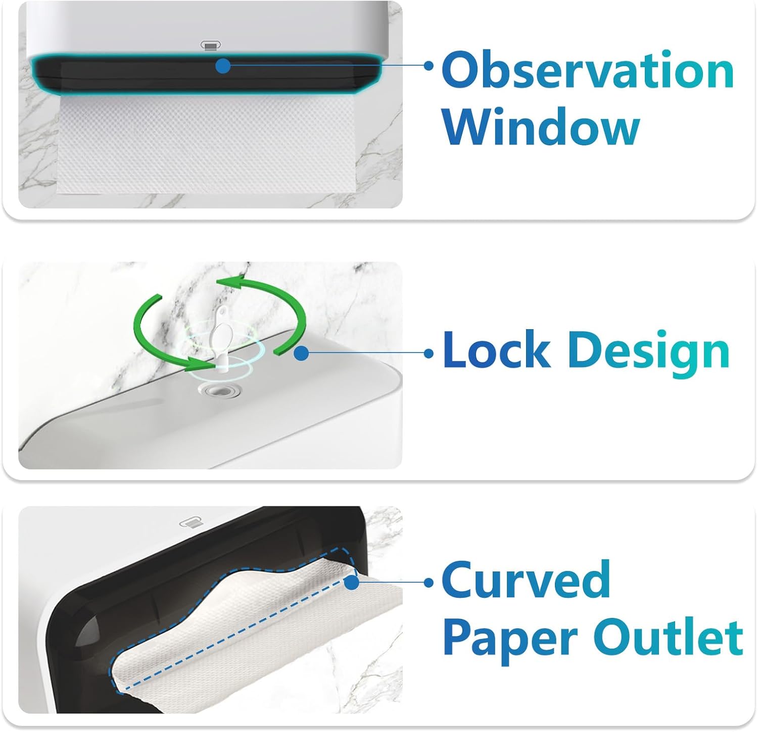 Compact Multi-fold Wall-Mounted Clinical Hand Towel Dispenser