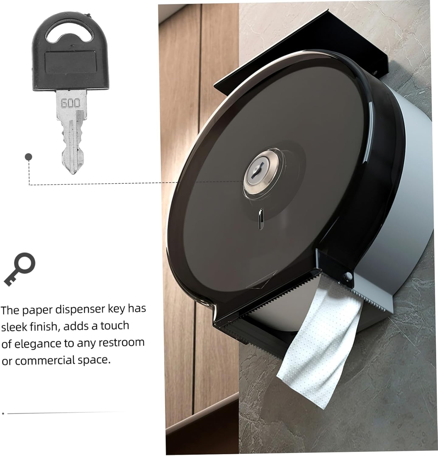 Roll Key Stainless Steel Paper Dispenser Lock for Commercial Use