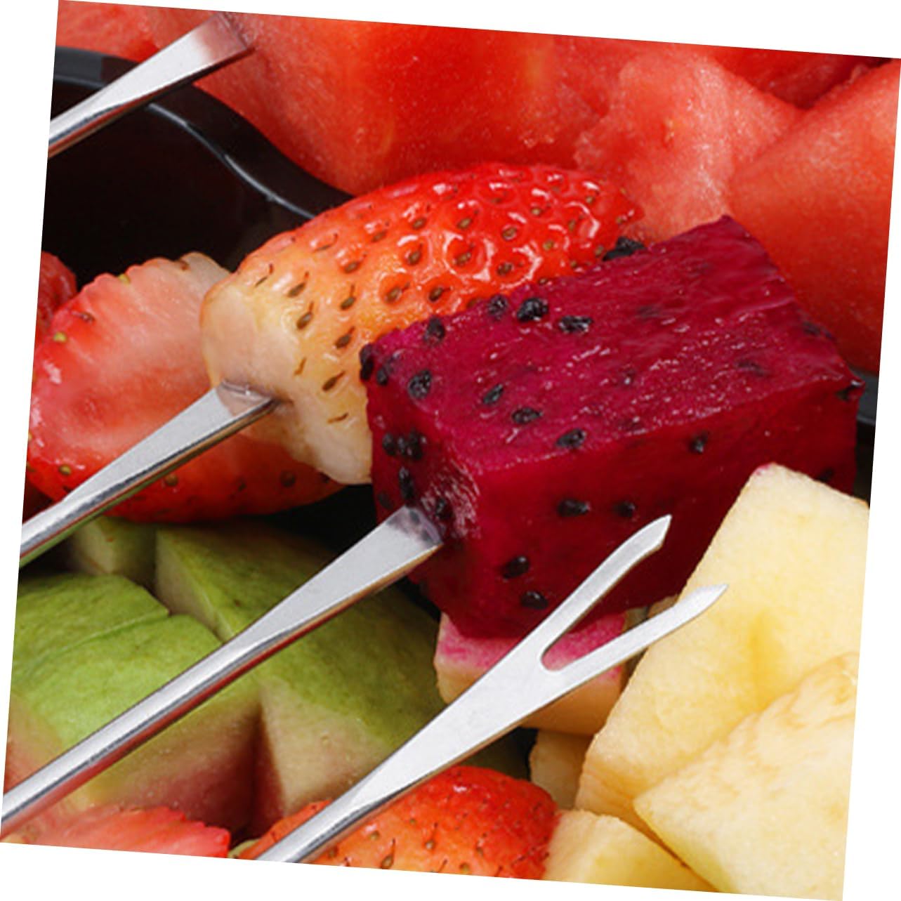 8-Piece Stainless Steel Meat Fondue Forks for BBQ Cheese
