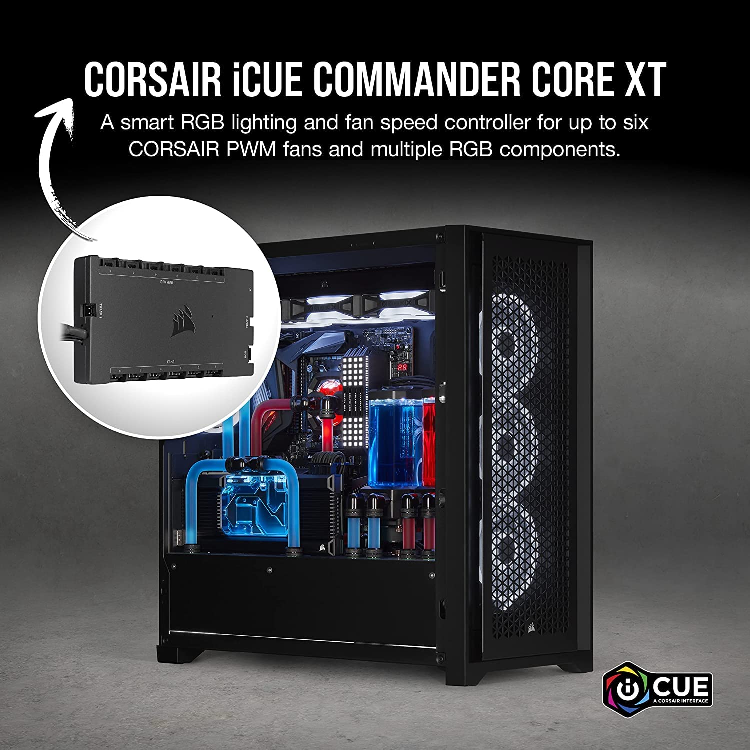 CORSAIR iCUE Commander CORE XT, Digital Fan Speed and RGB Lighting