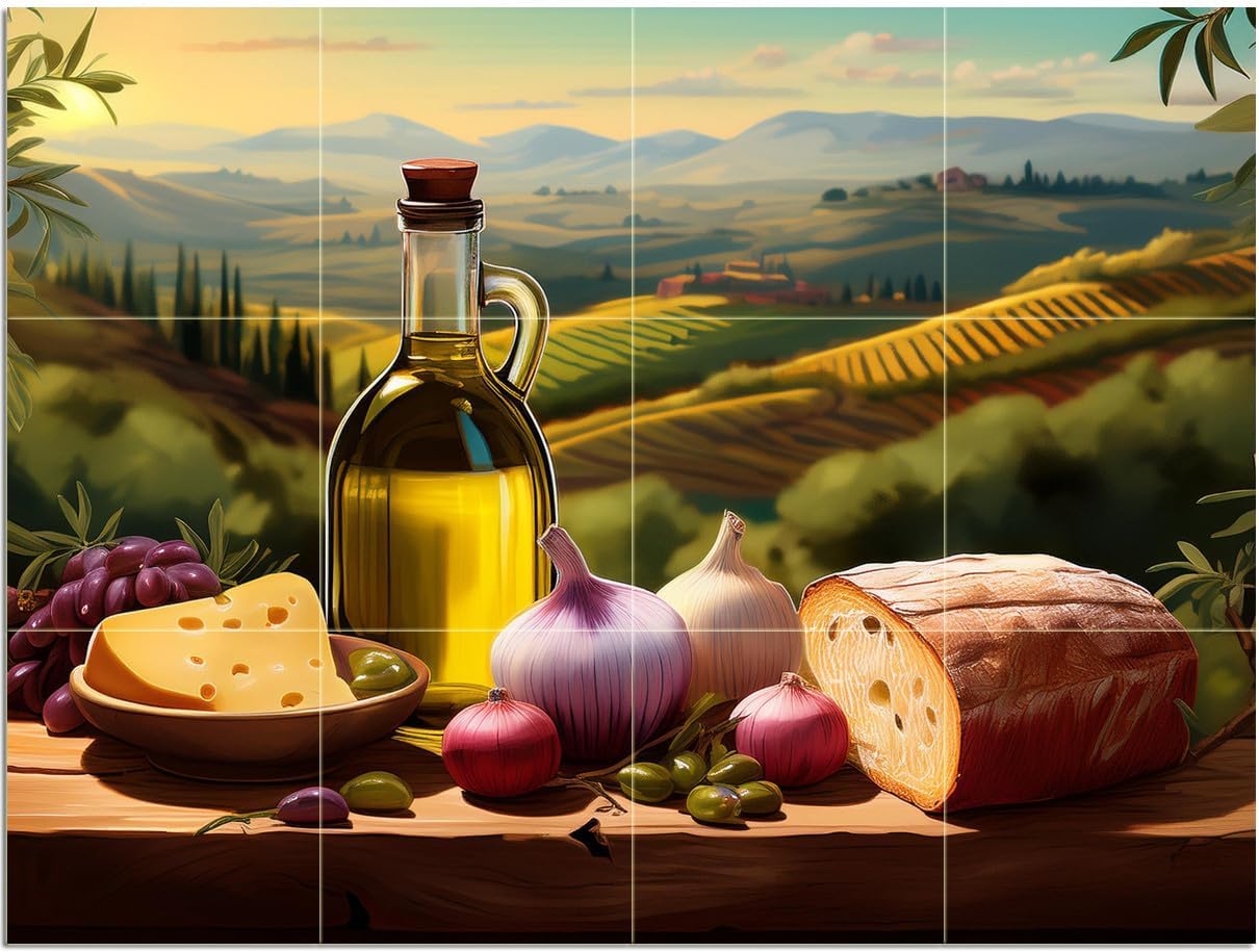 Tile Mural Still Life Rustic Country Breakfast Kitchen Backsplash Marble Ceramic - Picture 6 of 16
