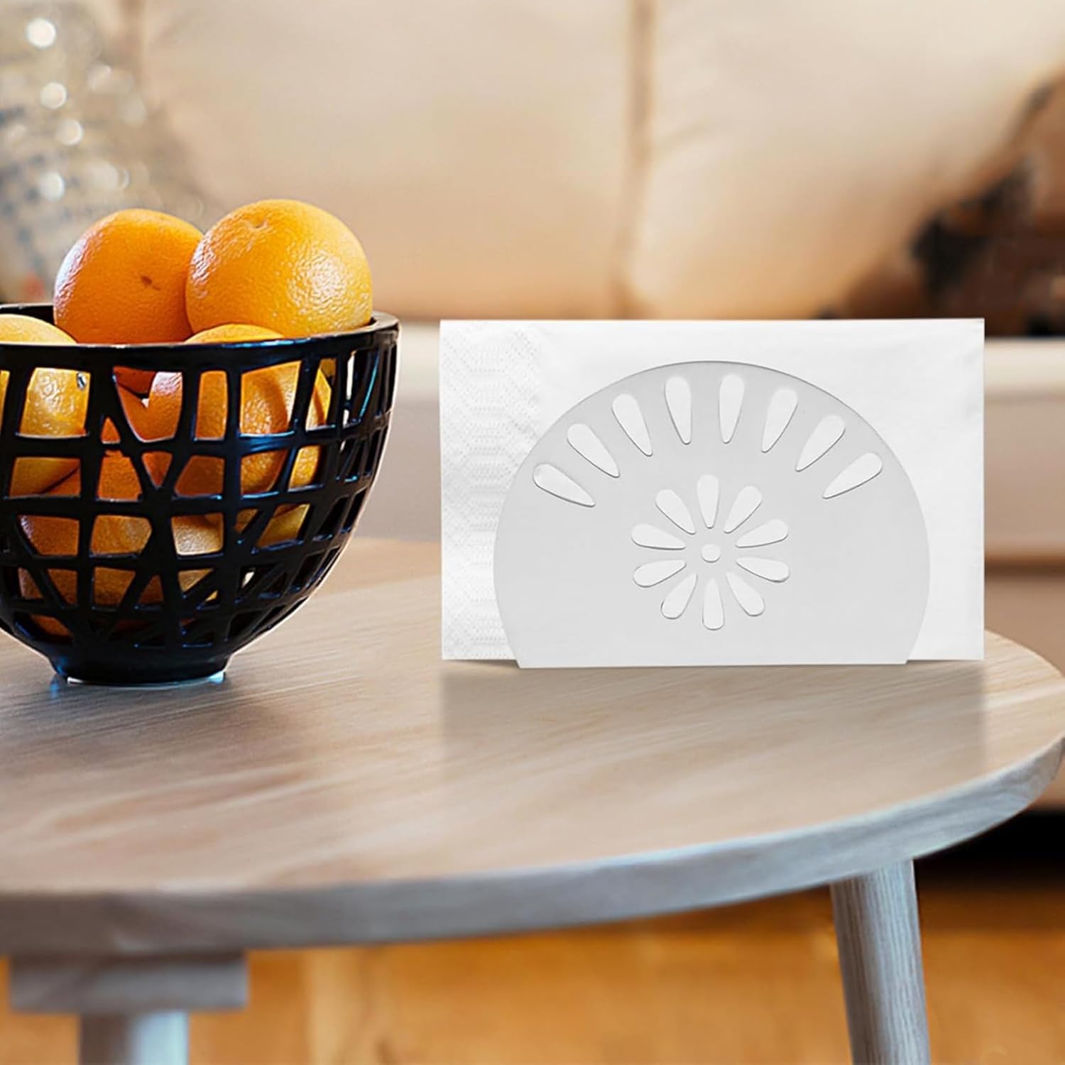Creative Stainless Steel Napkin Holder Freestanding Tissue Dispenser Silver