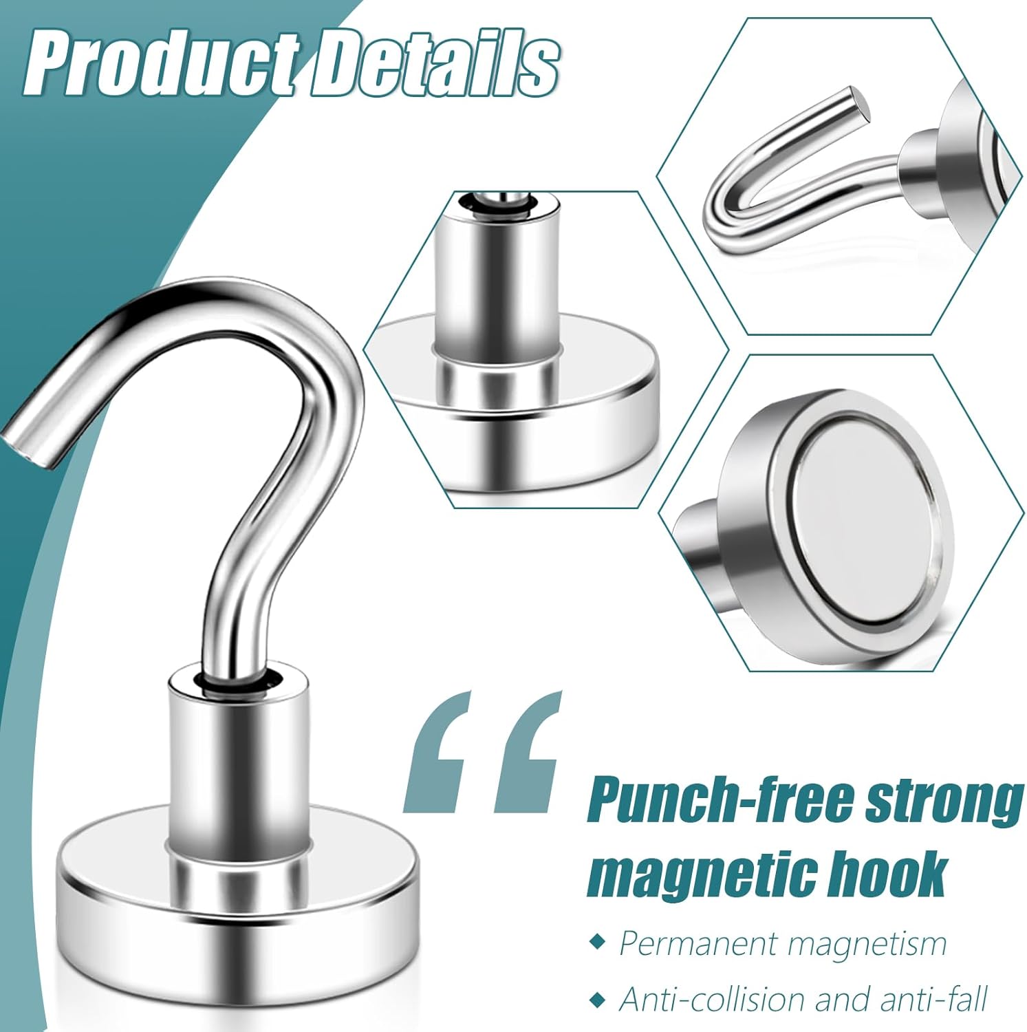 MAGXCENE 32-Count Heavy-Duty Magnetic Hooks for Dedicated Use