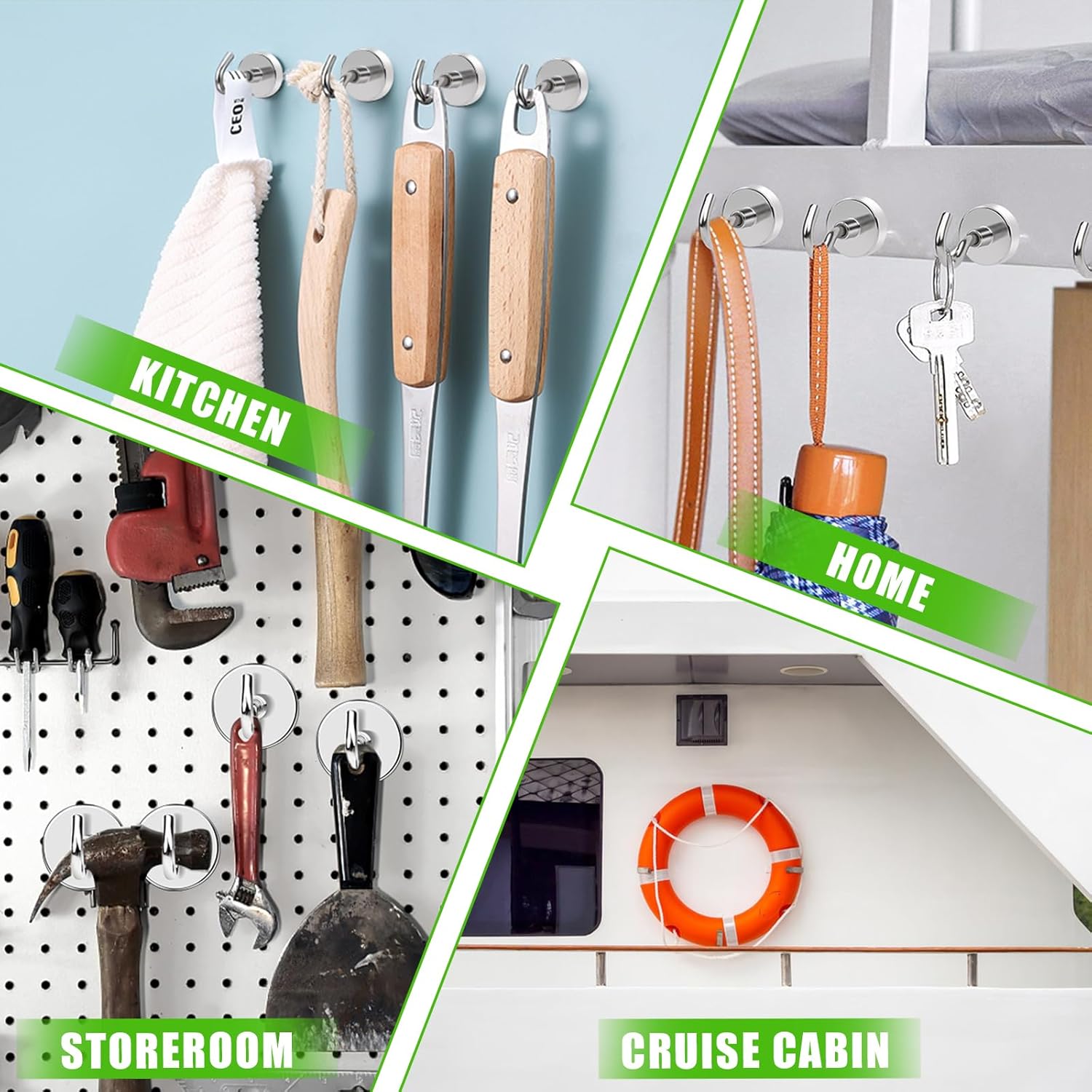MIKEDE Magnetic Hooks 40lbs for Refrigerators
