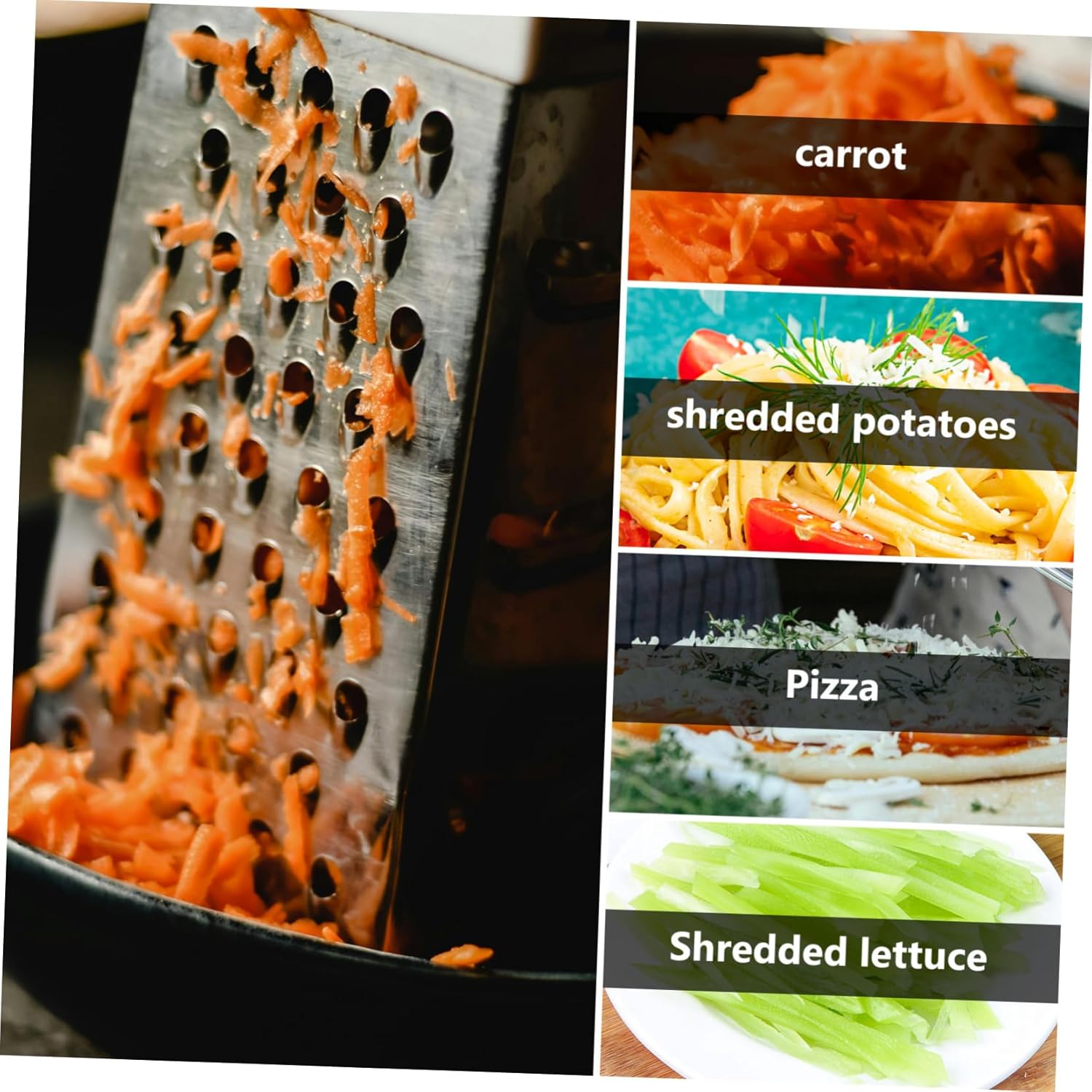 Unomor 4-in-1 Kitchen Food Grater with Stainless Steel Handle