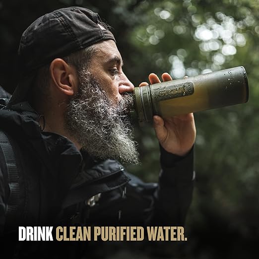 GRAYL UltraPress 16.5オンス 浄水器&フィルターボトル ハイキング バックパッキング サバイバル 旅行用