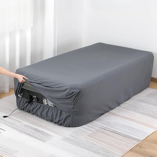 Extra Deep Pocket Twin Sheet for Air Mattress, Twin Sheets Deep Pocket Bed Sheet with All-Round Rubber Band, Sanded Fabric Mattress Sheet and Enveloped Opening, Fit with 13-21 in, Bed Sheet