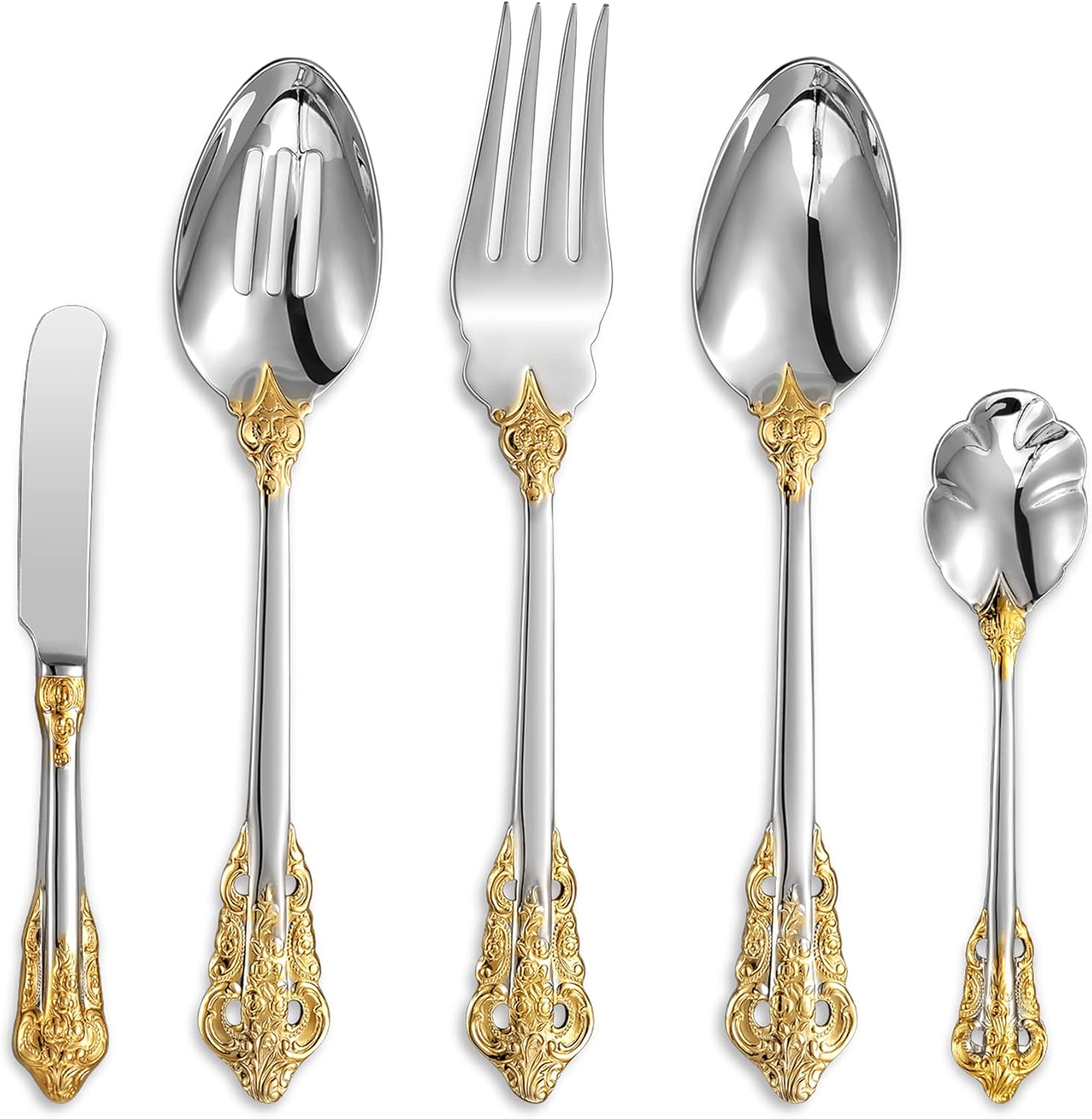 KEAWELL Gorgeous 5-Piece 1810 Stainless Steel Hostess Serving Utensil Set