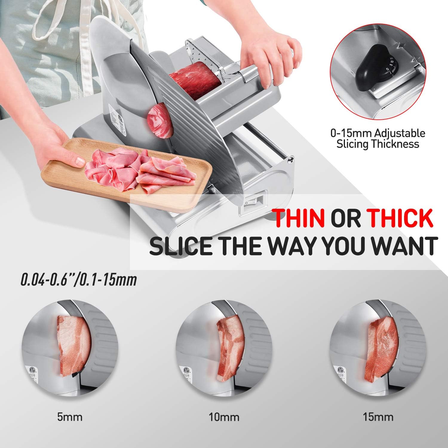 Techwood Electric Meat Slicer with Adjustable Blade