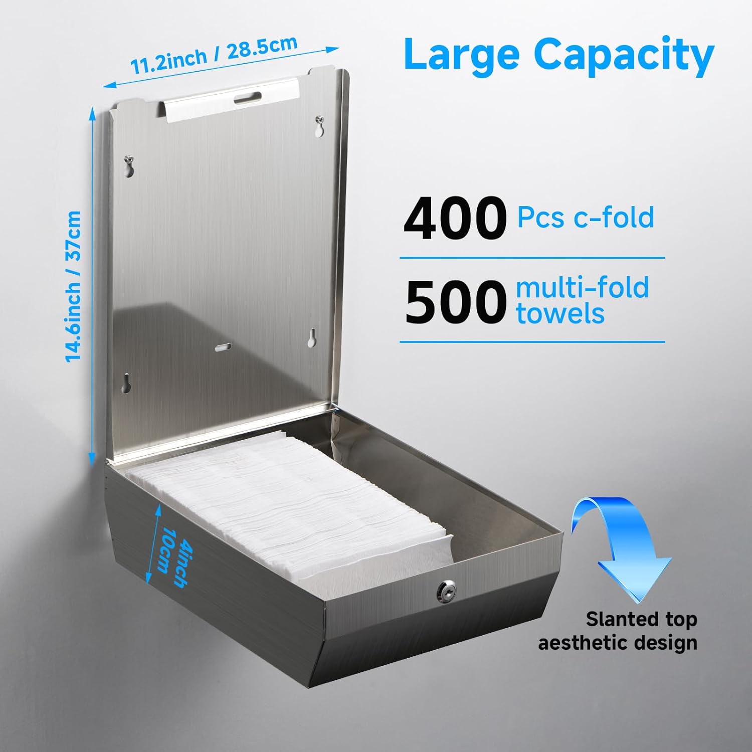 Sturdy 304 Stainless Steel Touchless Towel Dispenser