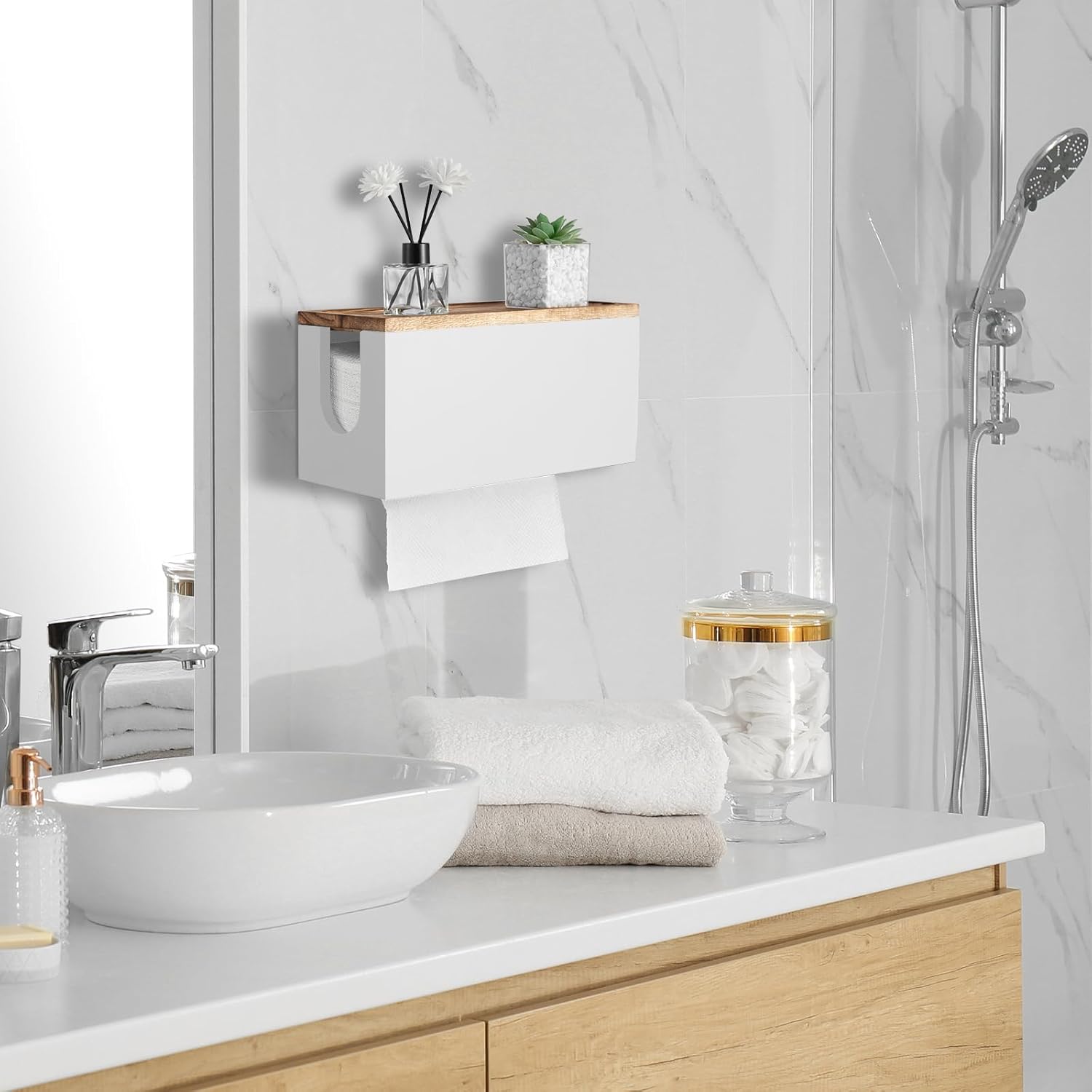 Weight-Strong Durable Bathroom Paper Towel Holder Bath Organizer