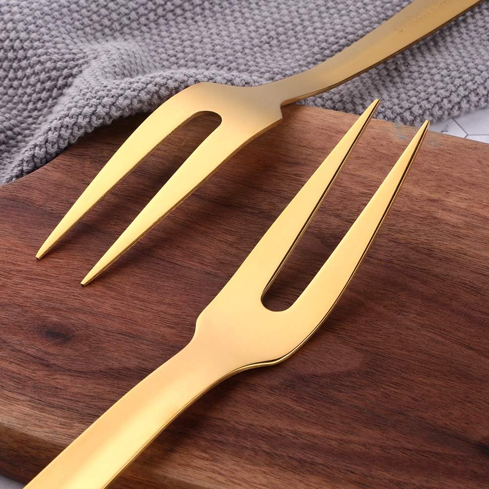 BuyGo Gold Grill Fork - 1228inch Stainless Steel Cooking Fork Heat Resistant