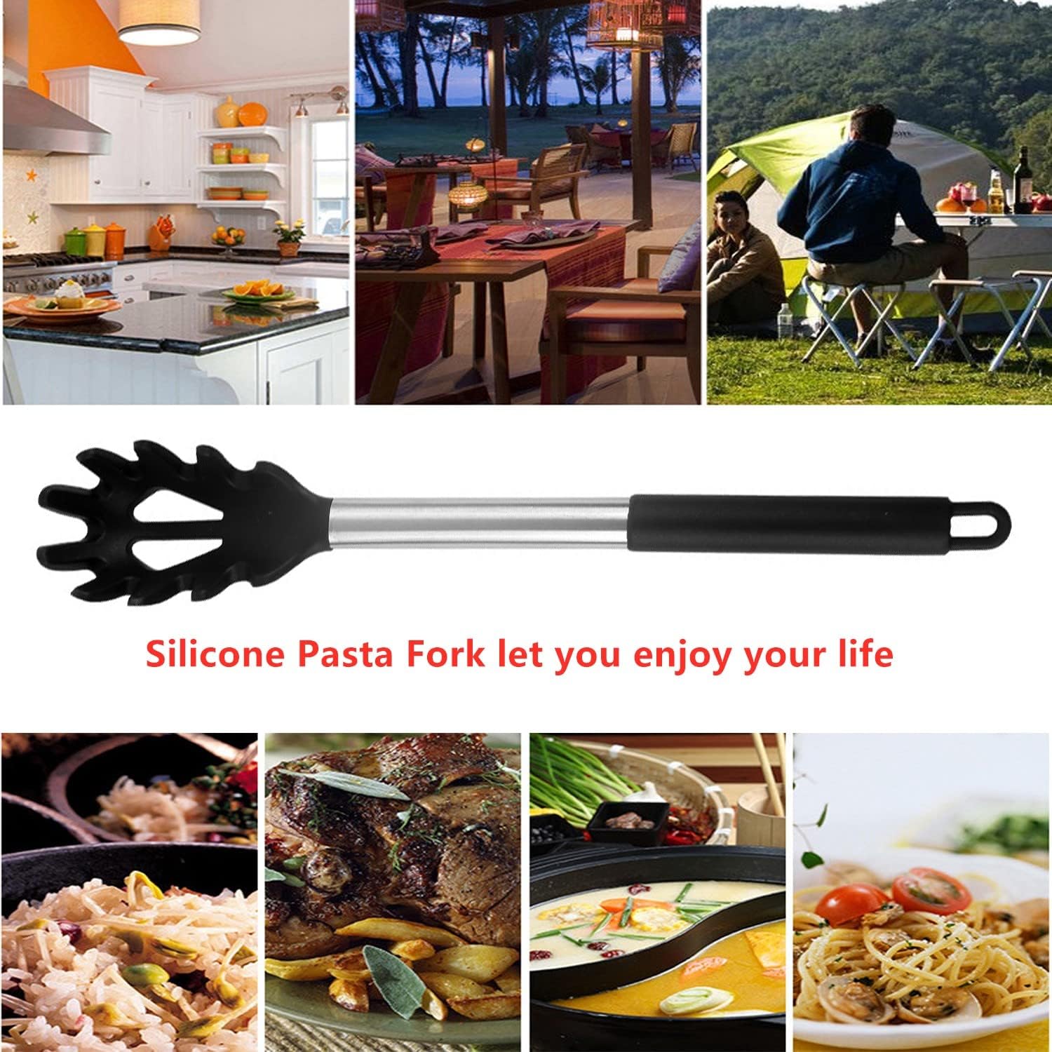 Silicone Pasta ForkHigh Heat Resistance480FComfortable Design