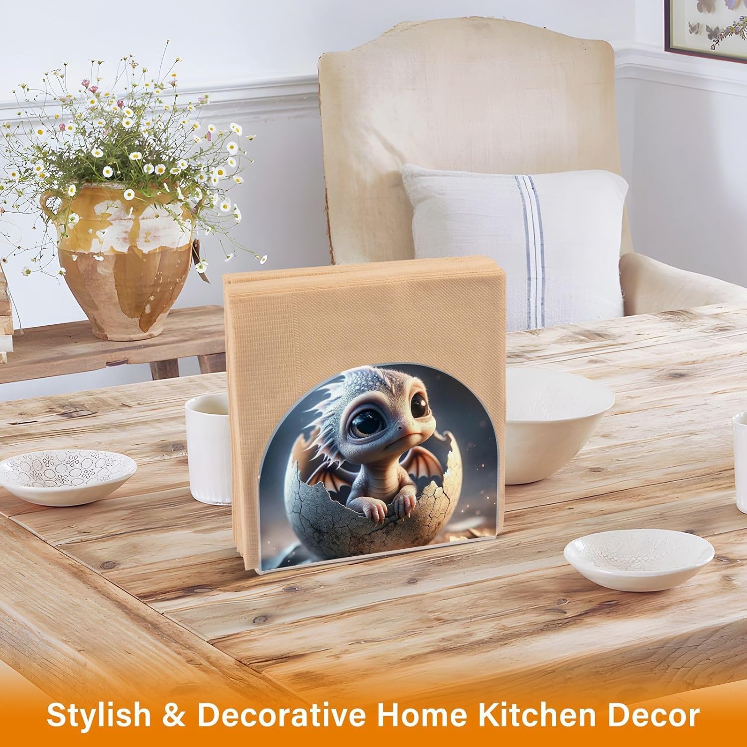 ALAZA Cute Baby Dragon Napkin Holder