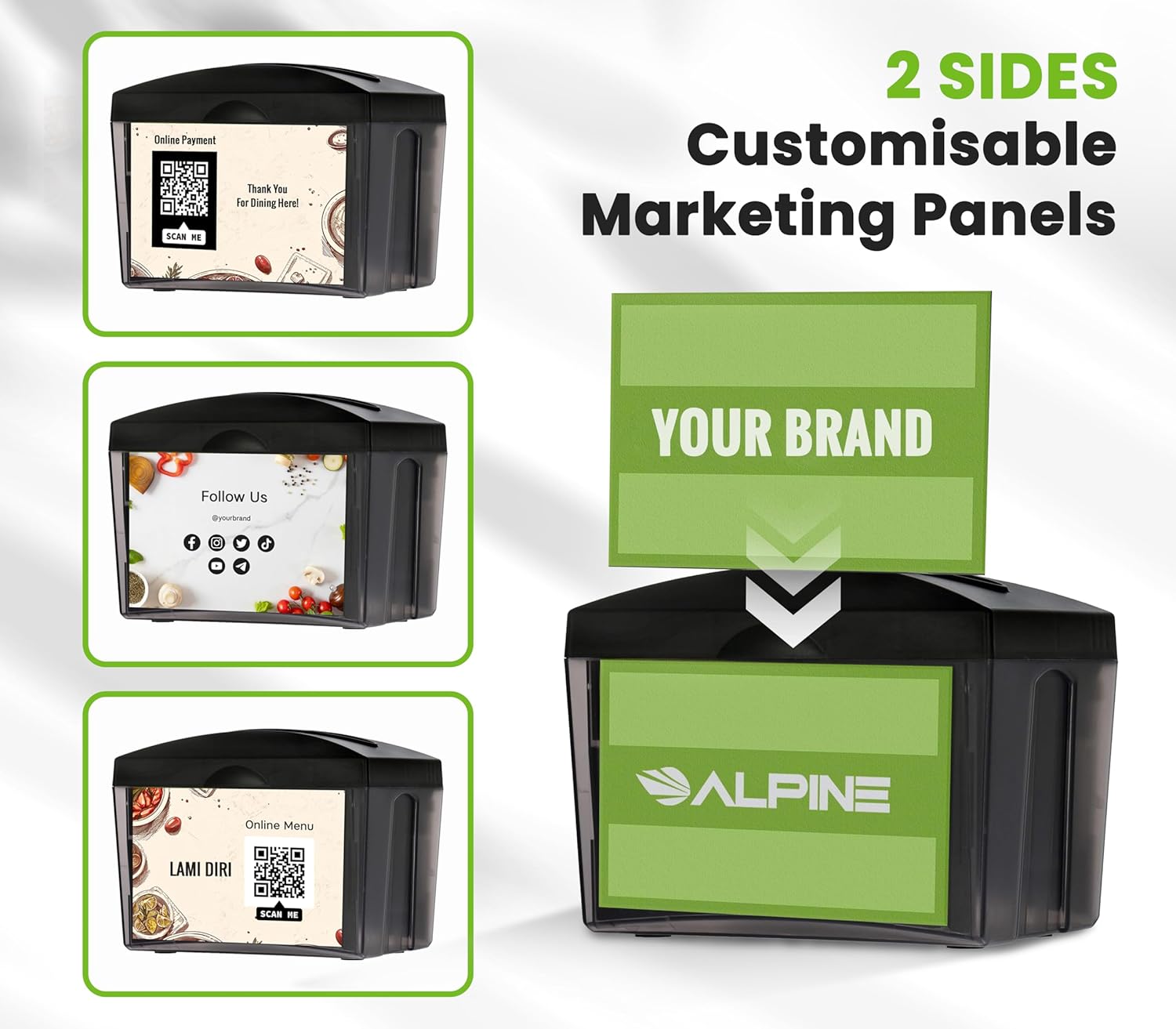 Alpine Tabletop Commercial Napkin Dispenser