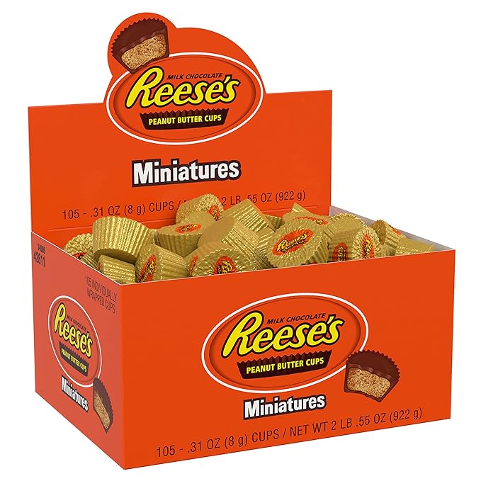 REESE'S Miniatures Milk Chocolate Snack Size, Bulk Box, 32.55oz
$8.64 [$7.73] when you check out with Subscribe & Save.
Walmart has the smaller 17.6oz bag for $8.54
CLICK HERE