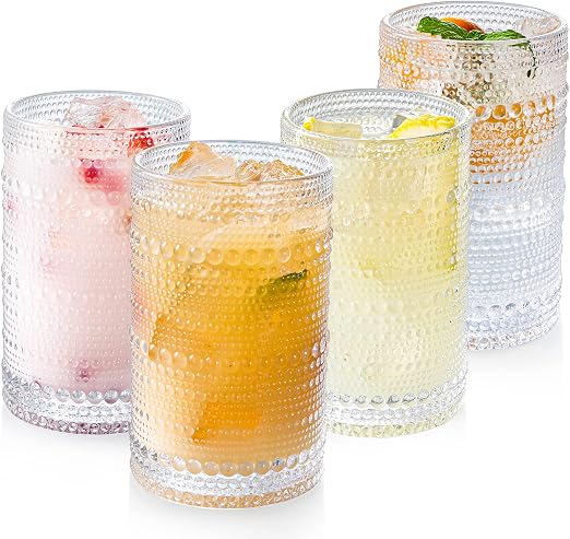 Art Deco Vintage Glassware, Set of 4