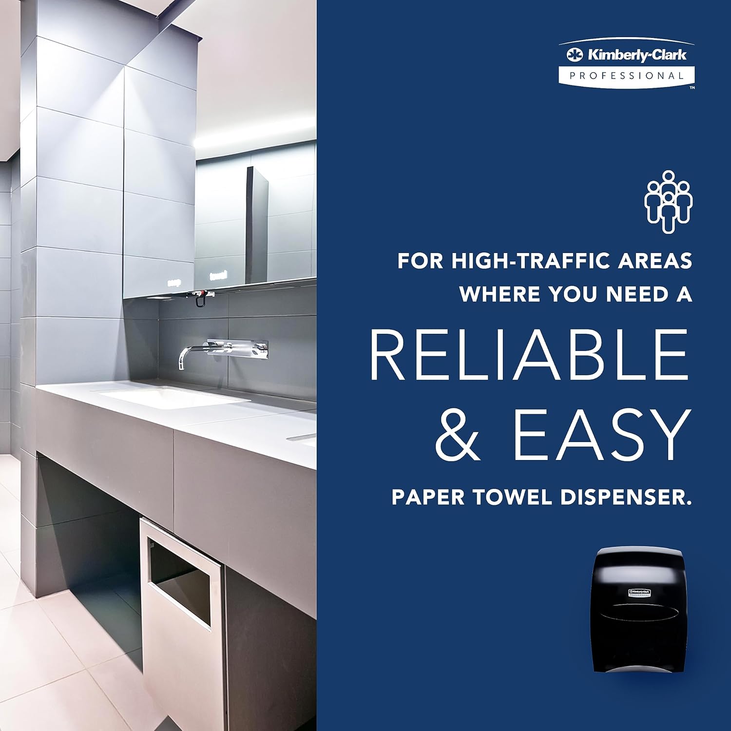 Sanitouch Manual Hard Roll Towel Dispenser Black 1263x1613x102
