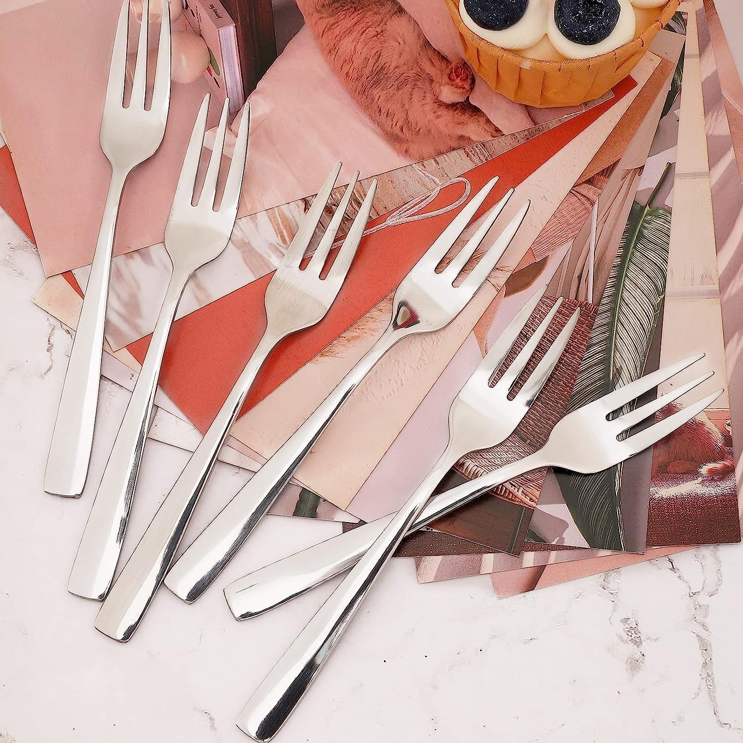 24-Piece Stainless Steel Dessert Forks for Elegance and Comfort