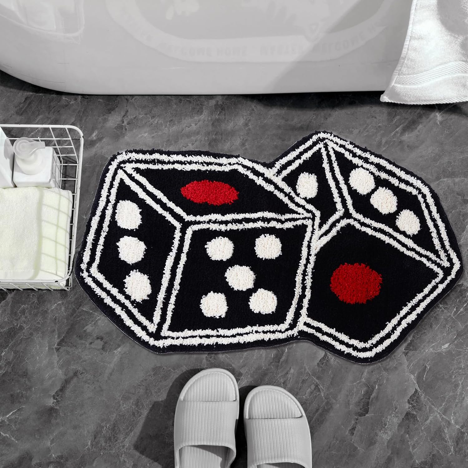 Meudid Dice Rug 31x23 Non-Slip Plush Floor Mat