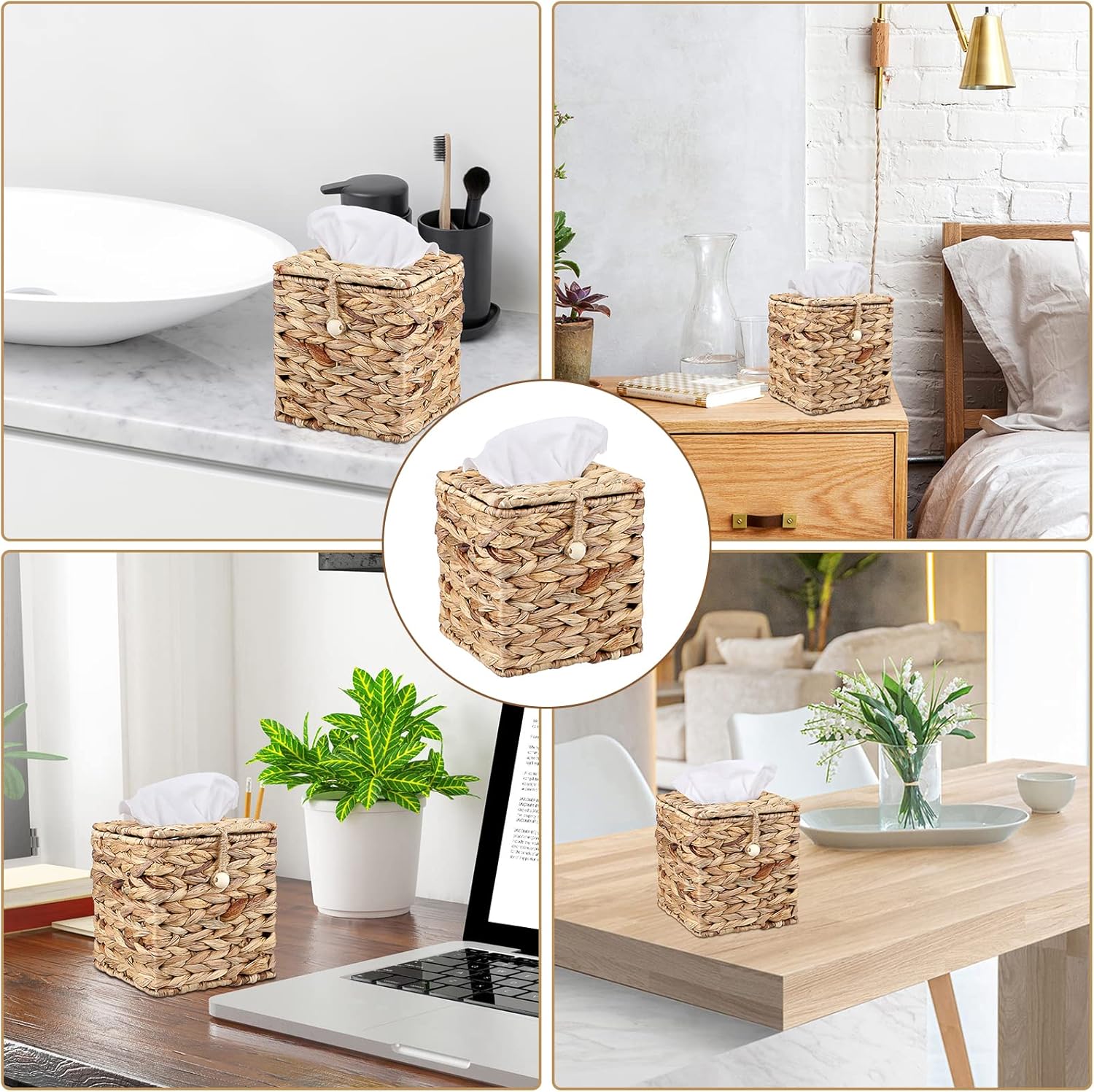 Sumnacon Tissue Box Cover Natural