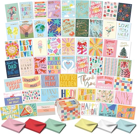 100 Assorted Cards for All Occasions Box Set