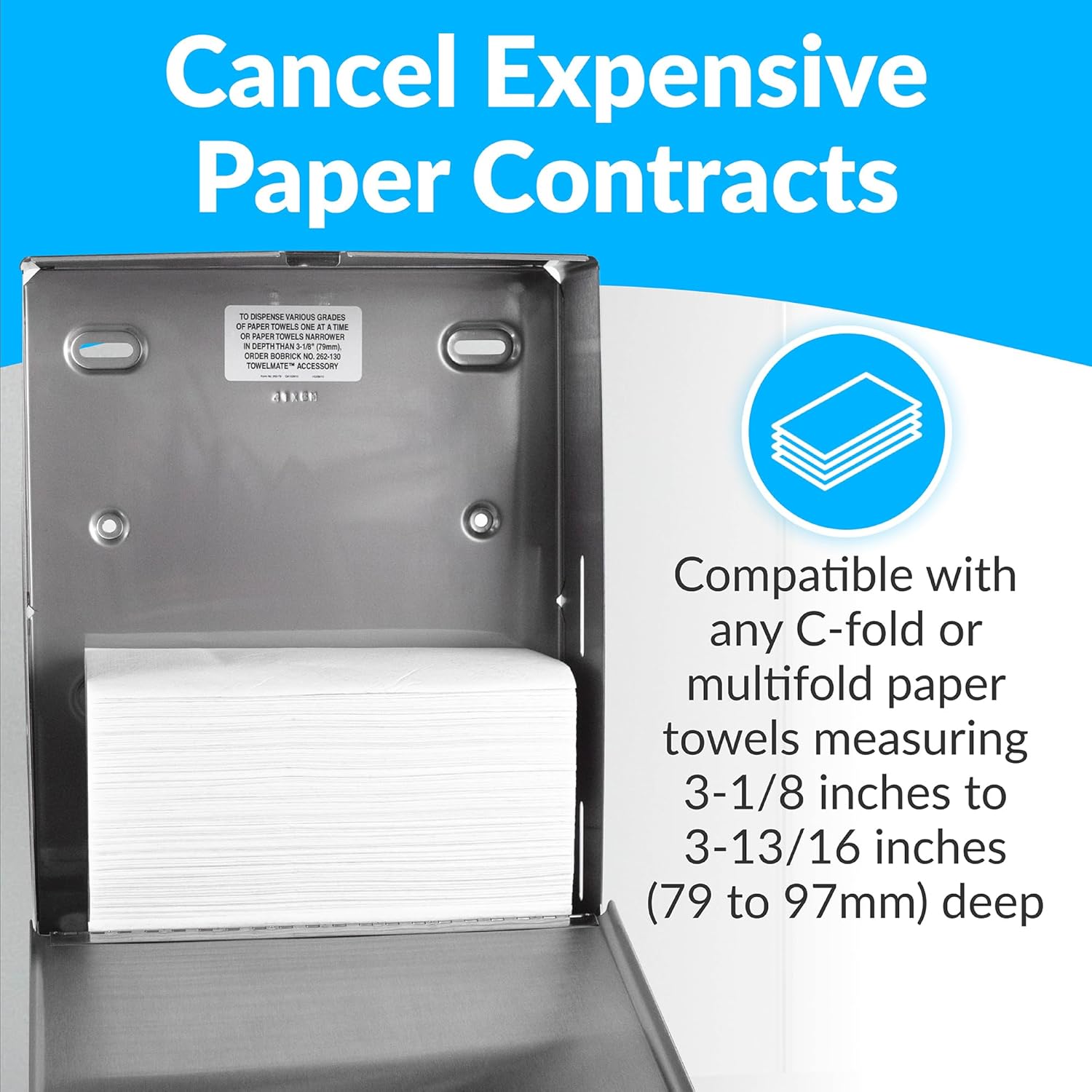 Bobrick 400 C-Fold Towel Dispenser with 1 Gallon Napkin Bin