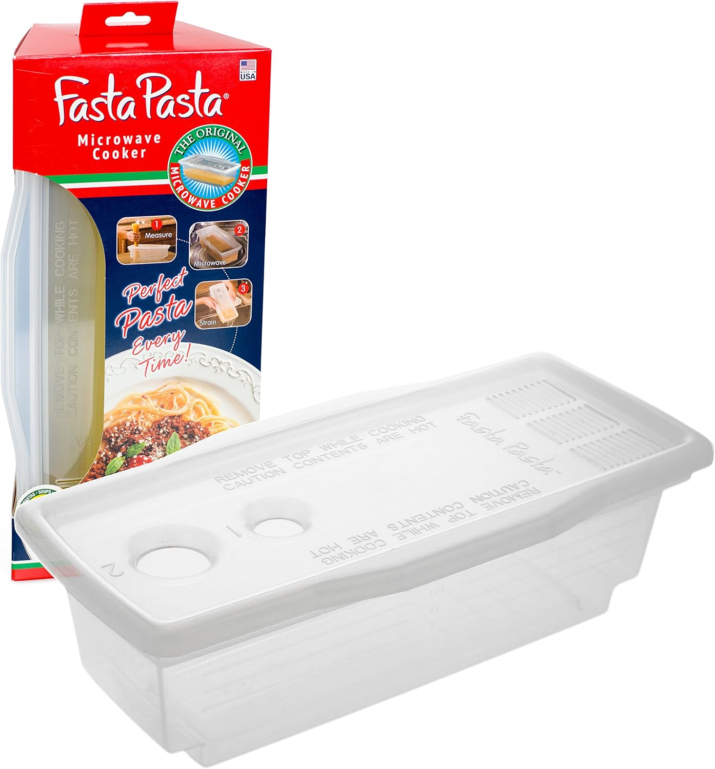 Fasta Pasta Microwave Cooker with Lid and Strainer 1