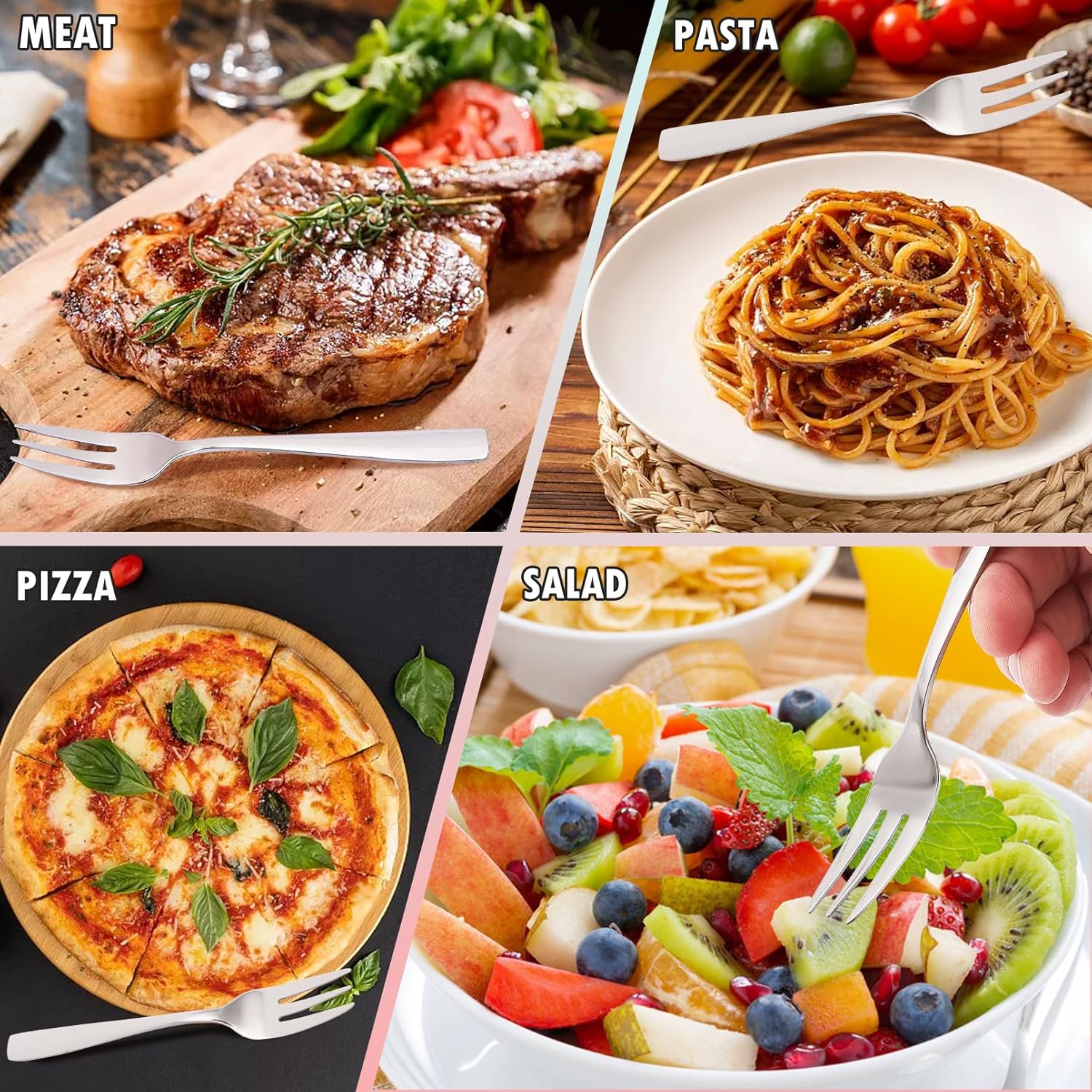 24-Piece Stainless Steel Dessert Forks for Elegance and Comfort