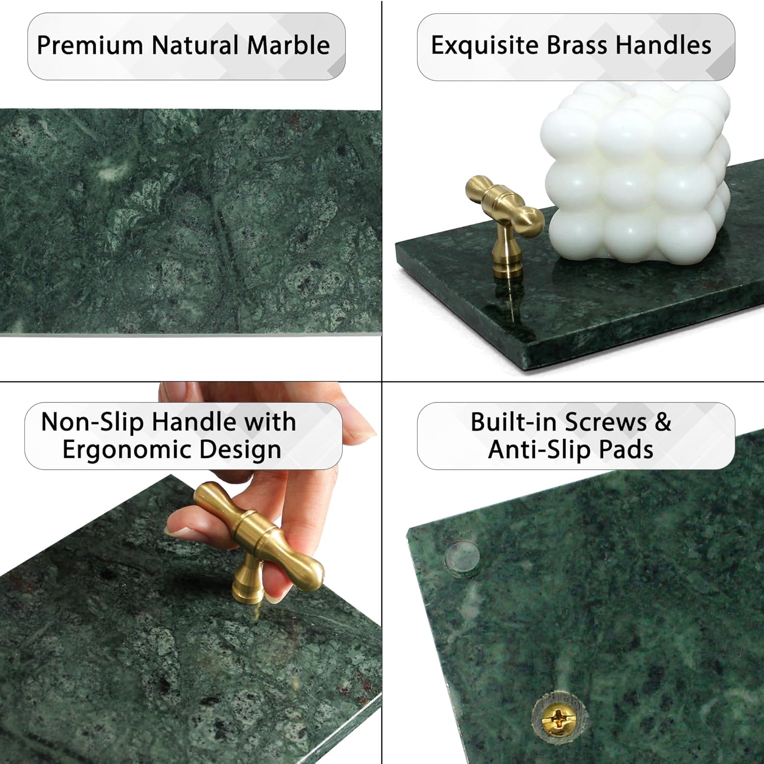 Stylish Marble Towel Holder for Bathroom Kitchen More Green
