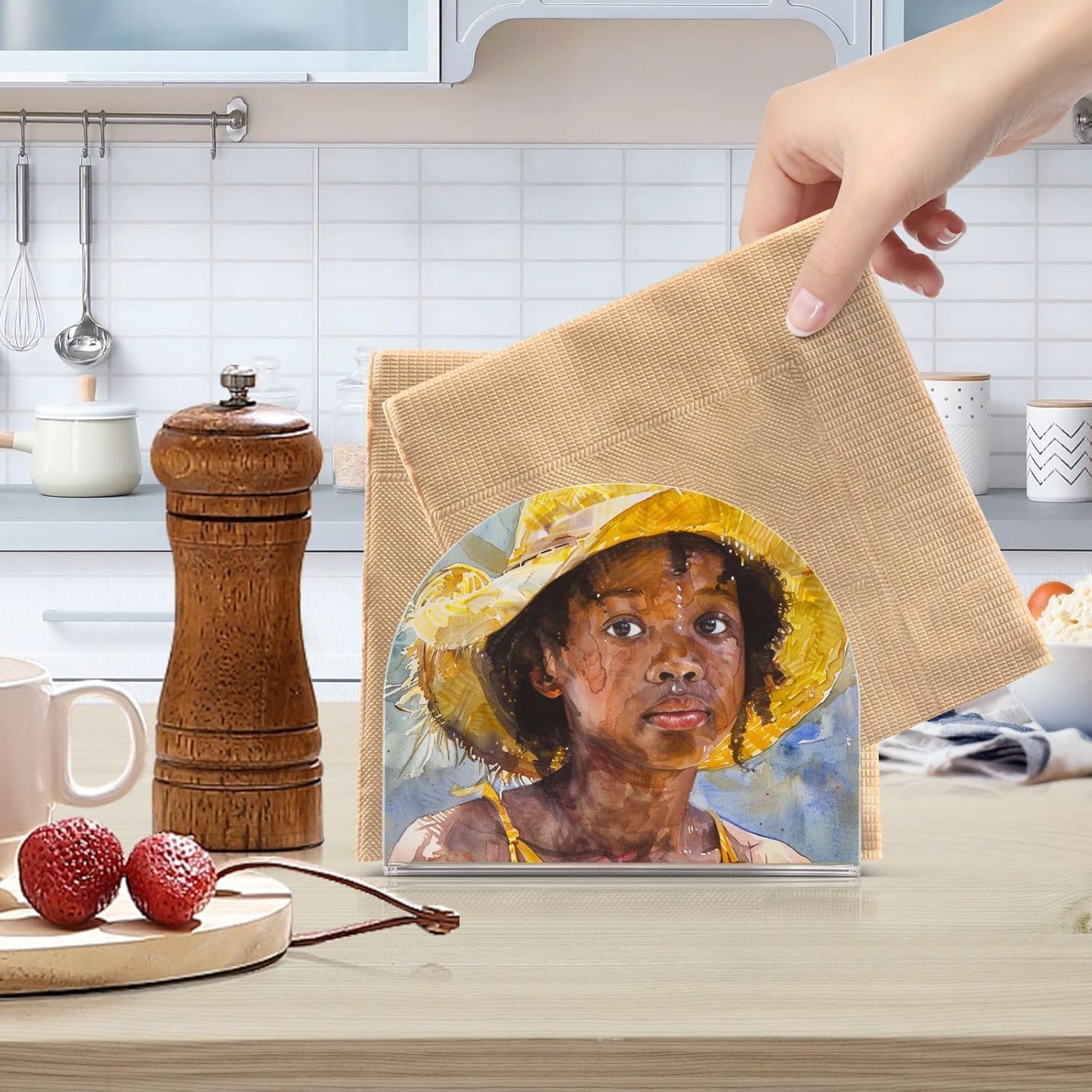 ALAZA Napkin Holder African American Napkins Dispenser
