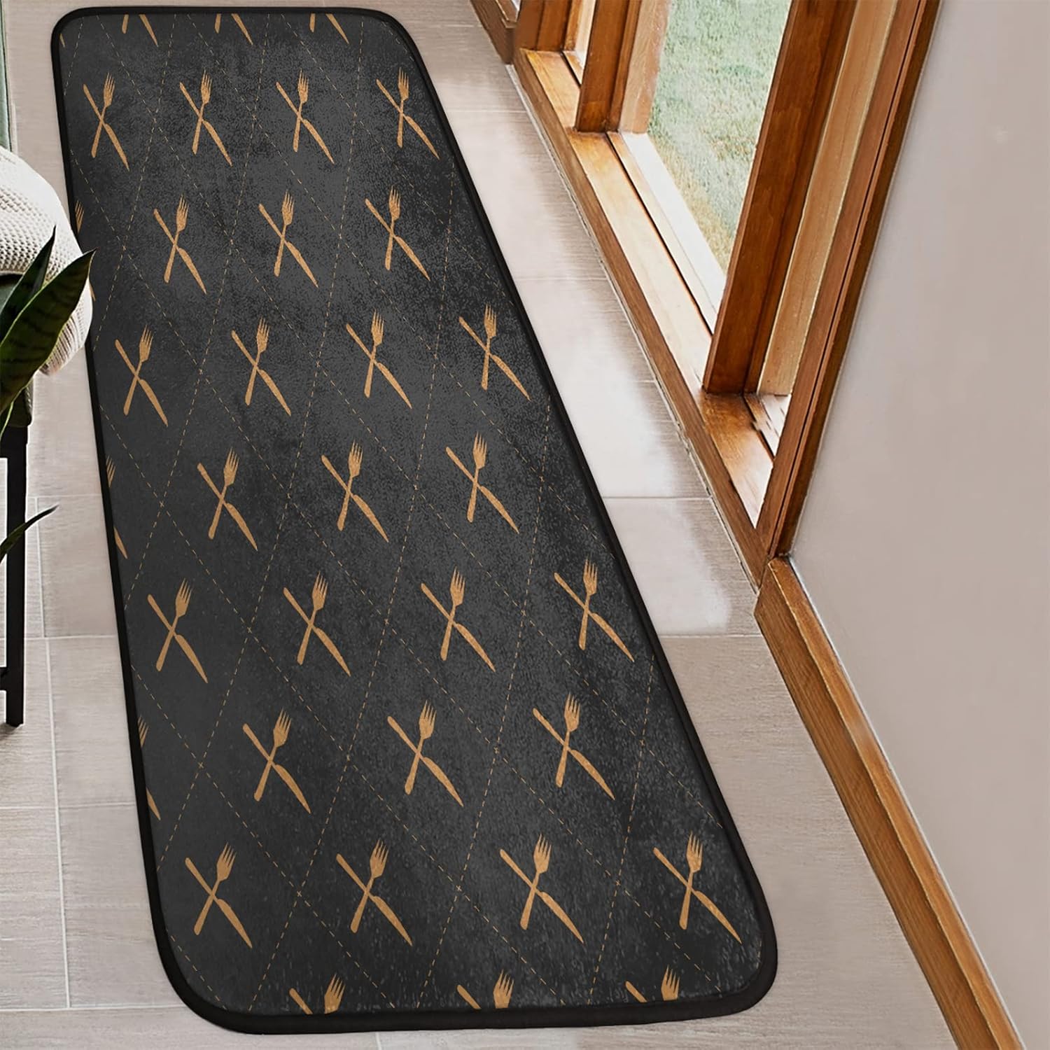 Tropical Life Gold Knife and Fork Non-Slip Mat