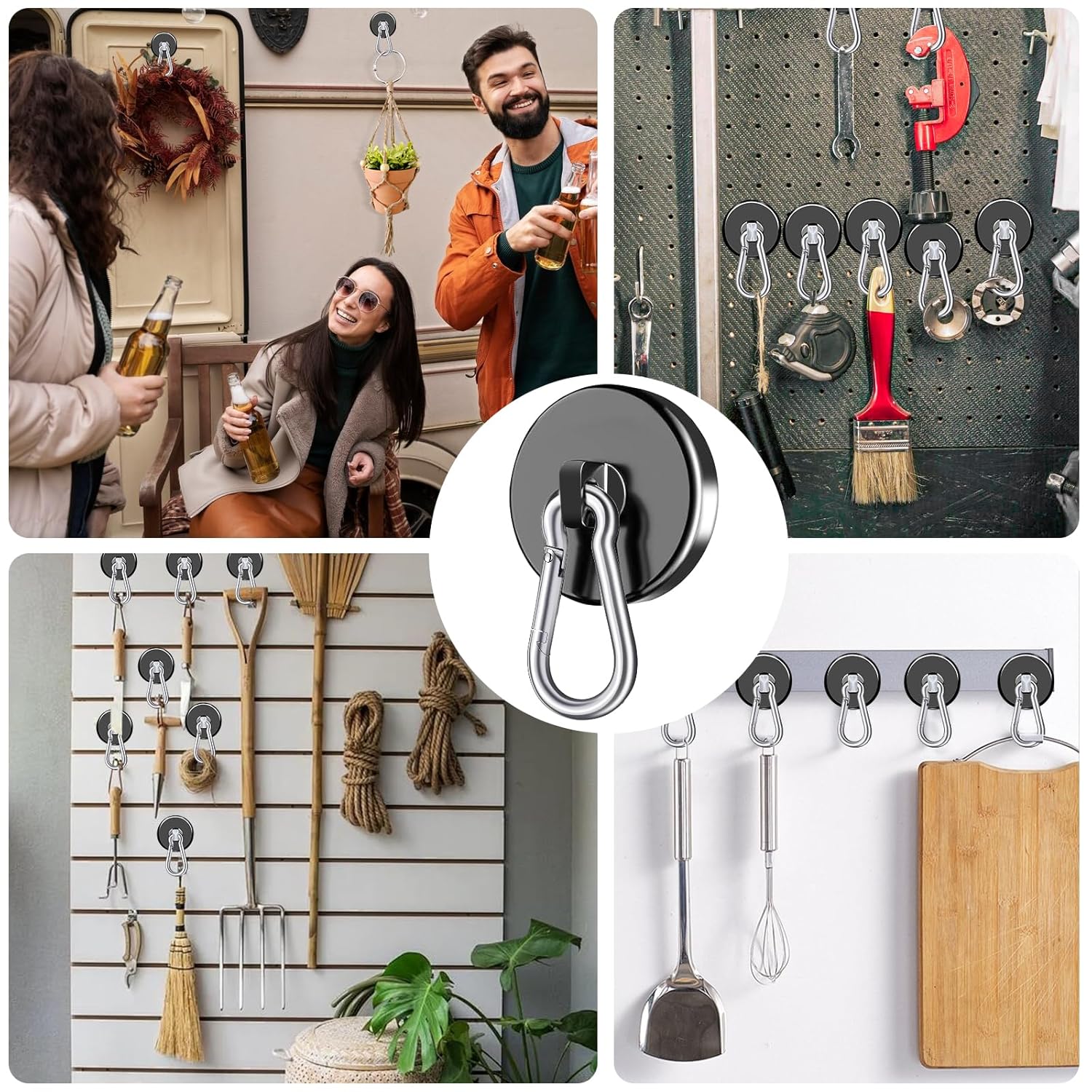 E BAvTE Carabiner Magnetic Hooks 12-Pack 110LBS - Ultimate Storage Solution