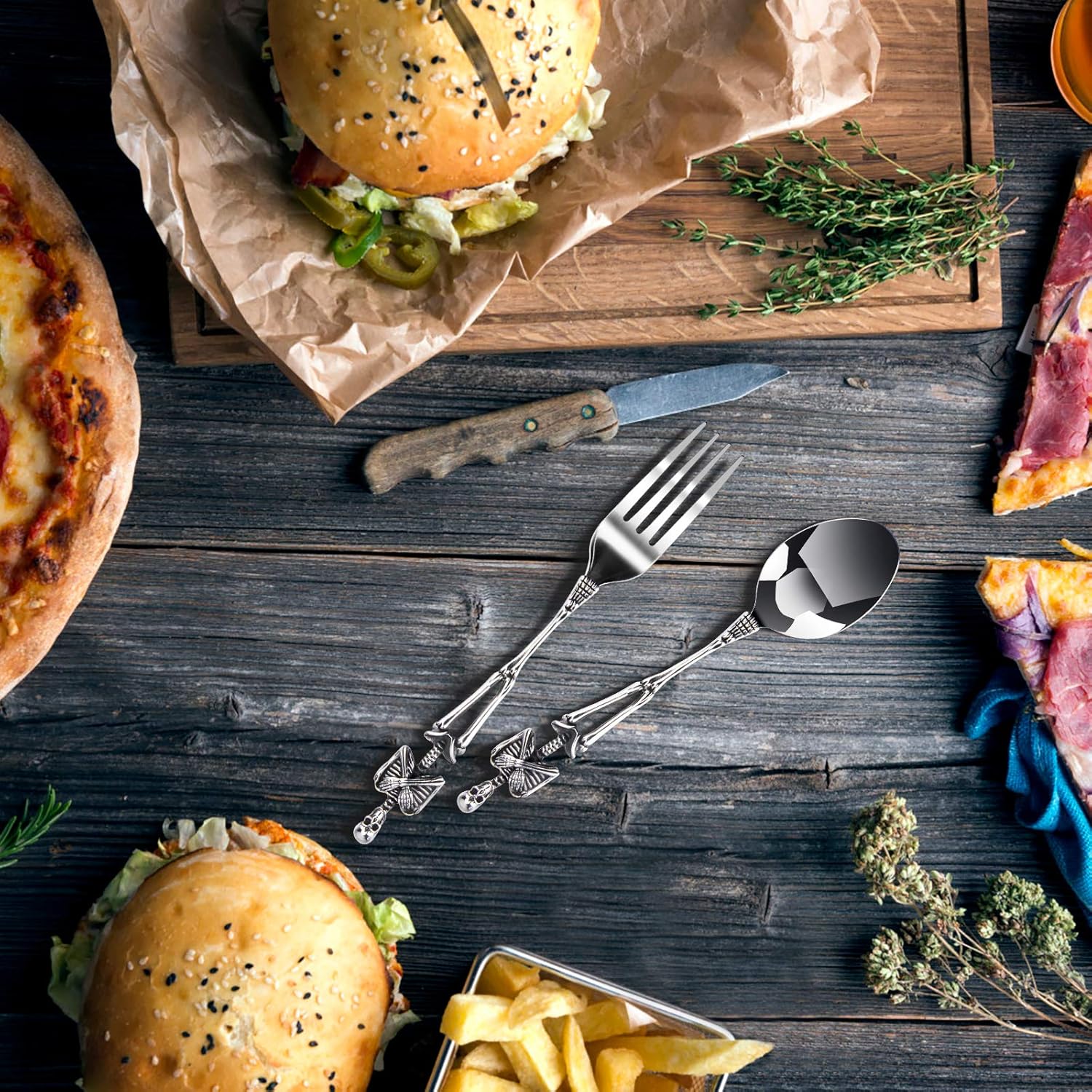 ONEKOO Dinner Fork Premium Stainless Steel Dishwasher Safe Unique Skull Design